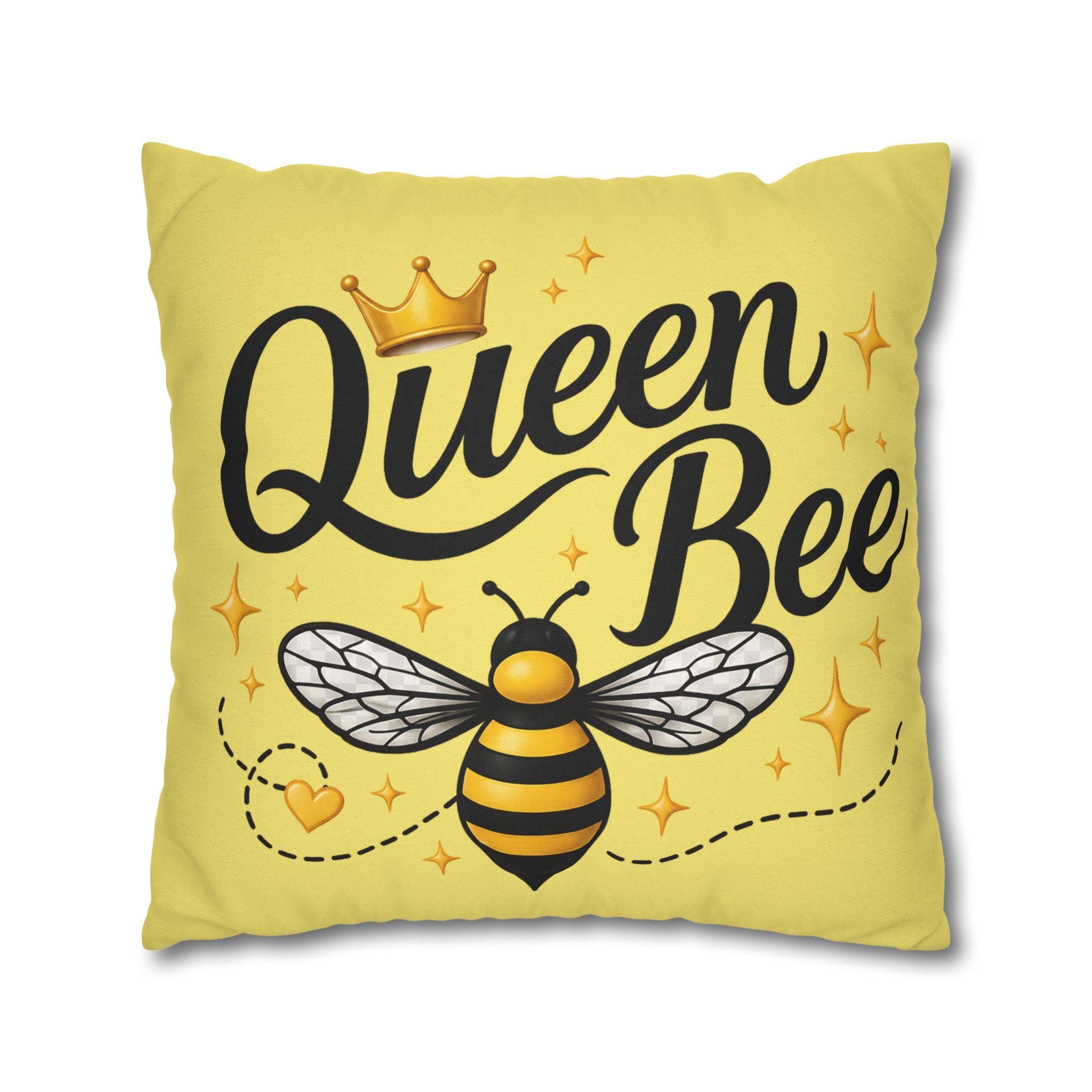 Honey Bee Decorative Pillowcase – Yellow Floral Bee Accent Cushion Cover - Creations by Chris and Carlos