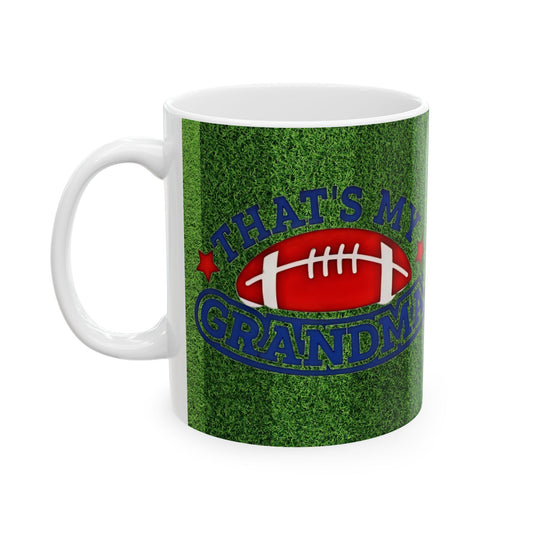 That’s My Grandma Football Mug — Green Field Ceramic Coffee Cup (11oz, 15oz) - Creations by Chris and Carlos
