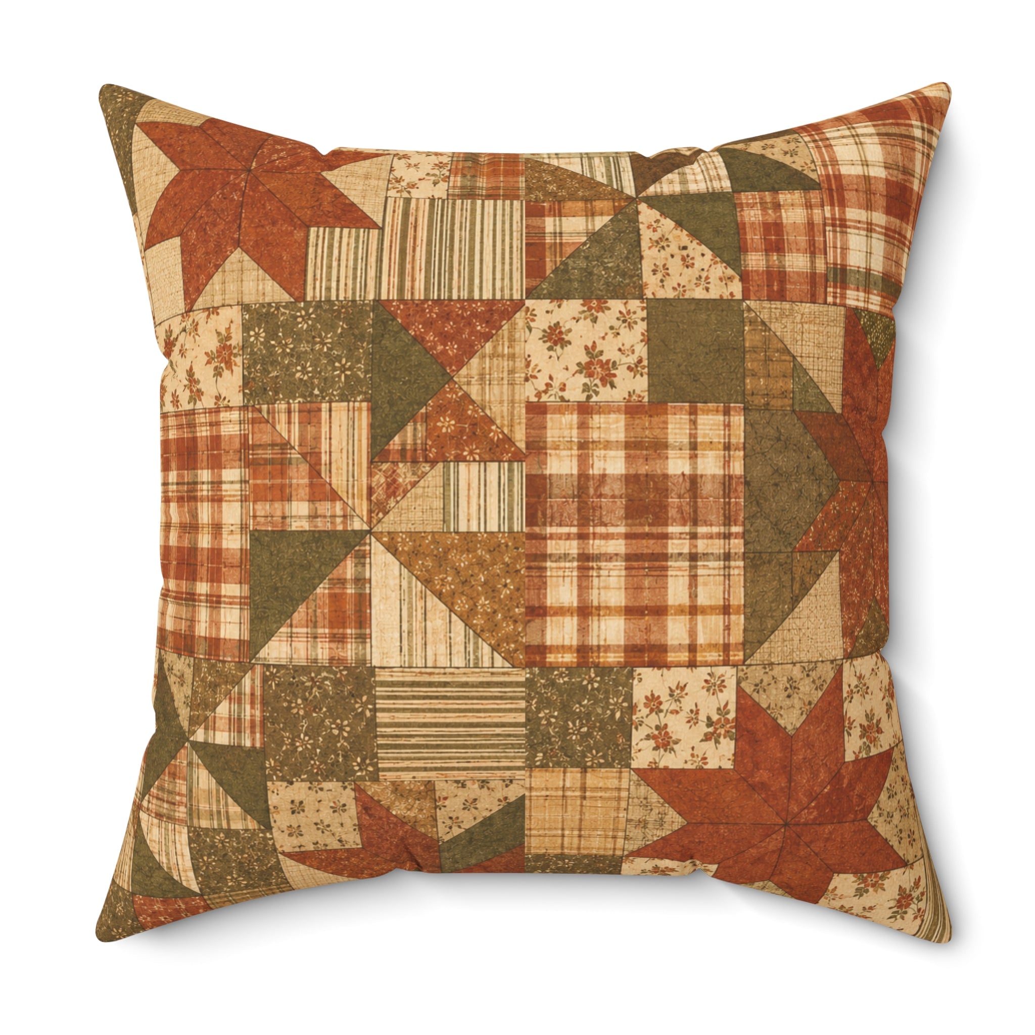 Old Soul Harvest™ Vintage Quilt Blocks Throw Pillow - Throw Pillow from Old Soul Harvest Campfire Circle