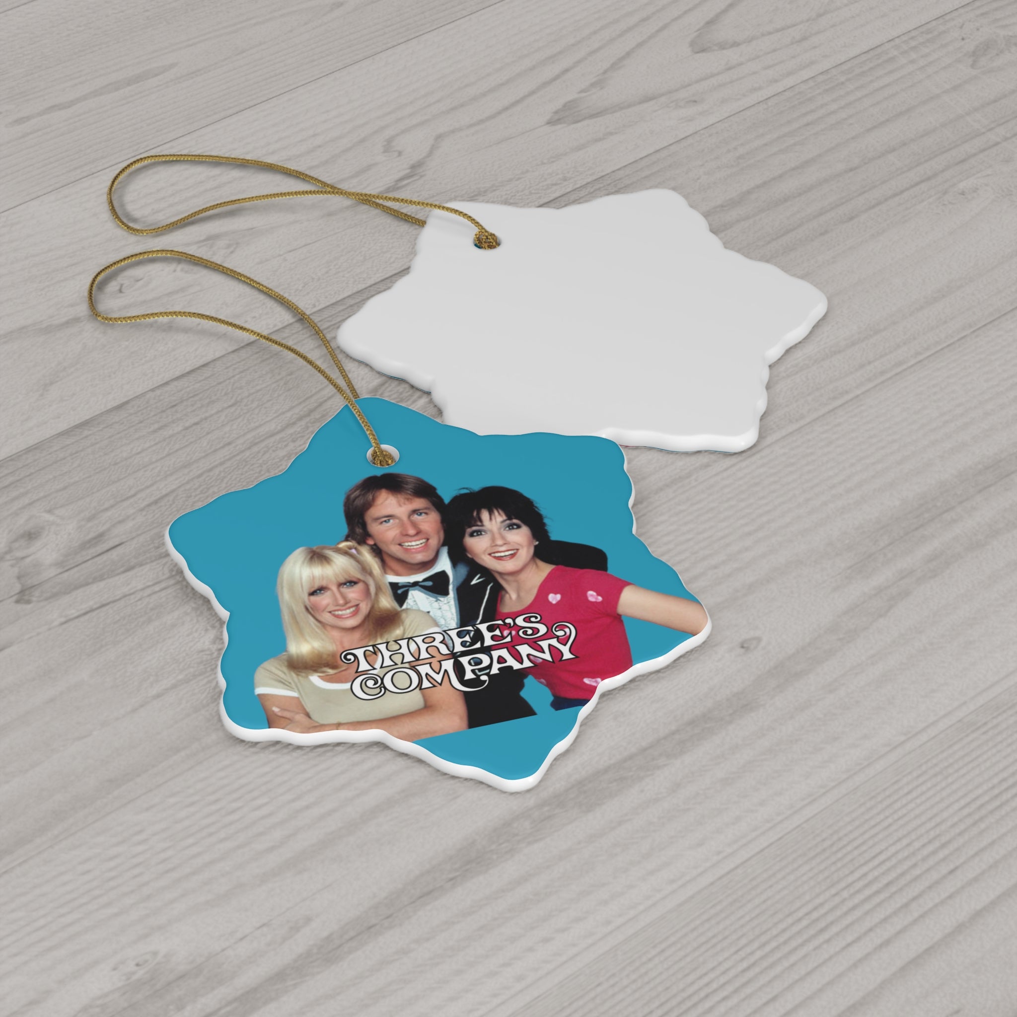 Three's Company 70's TV Show- Ceramic Ornament, 4 Shapes - Creations by Chris and Carlos