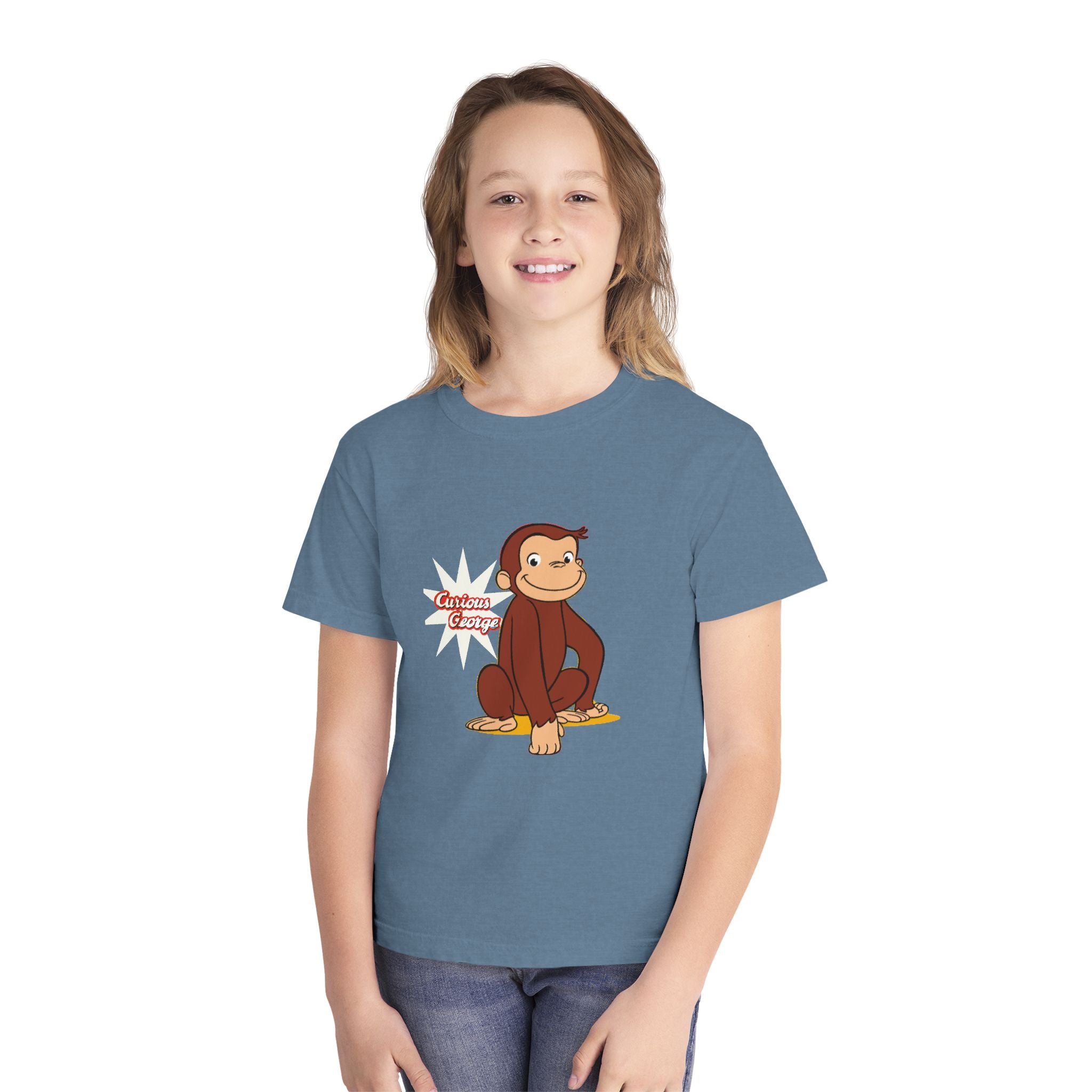 Curious George Kids T‑Shirt — Yellow Youth Tee featuring Curious George Graphic - Creations by Chris and Carlos