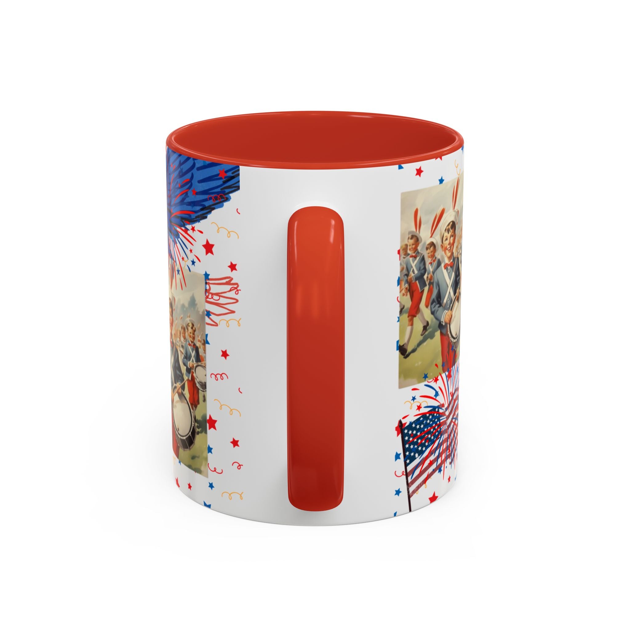 Patriotic Vintage 4th of July Accent Mug – 'Land of the Free, Home of the Brave' - Creations by Chris and Carlos