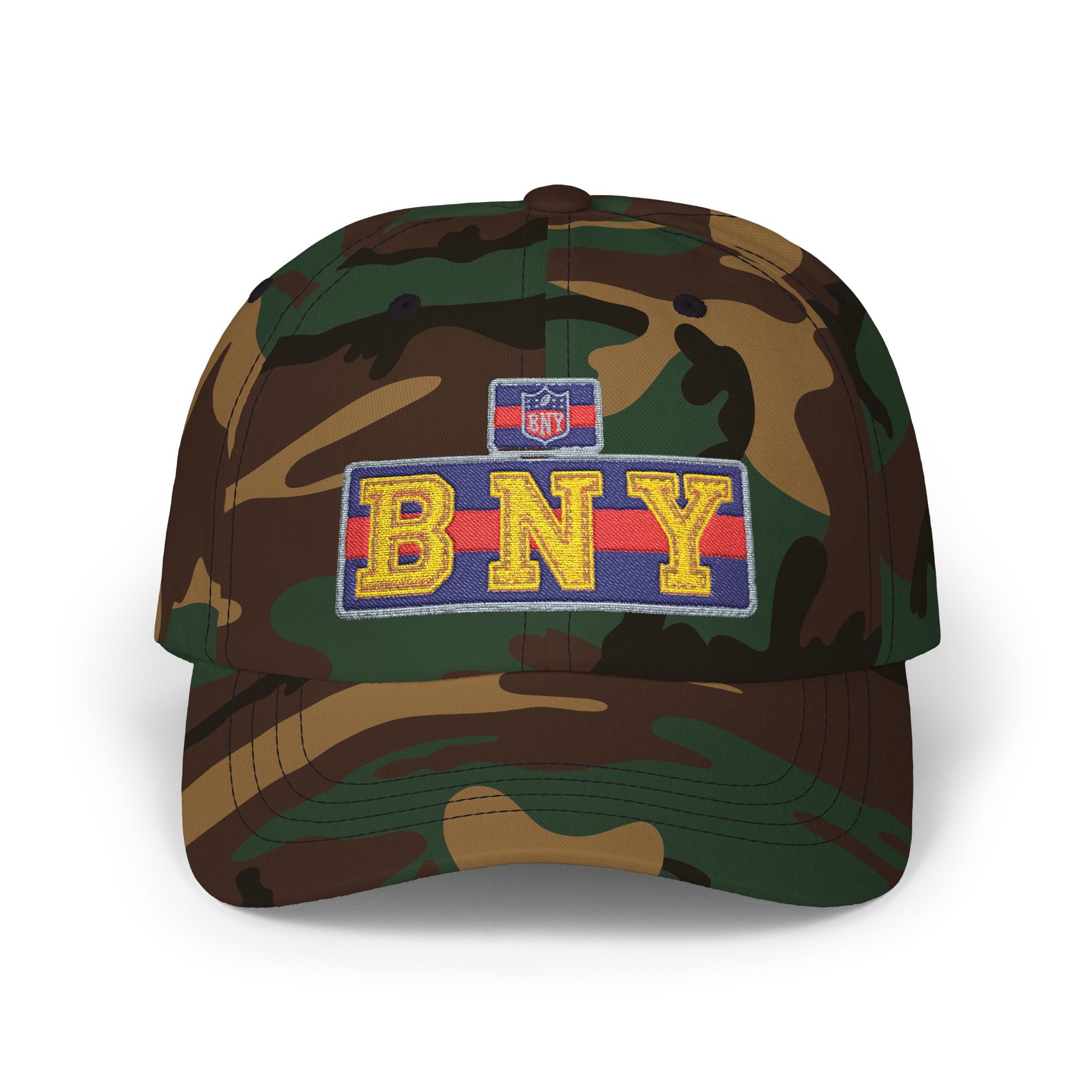 BNY Embroidered Dad Cap — Vintage Varsity Patch Baseball Hat - Creations by Chris and Carlos