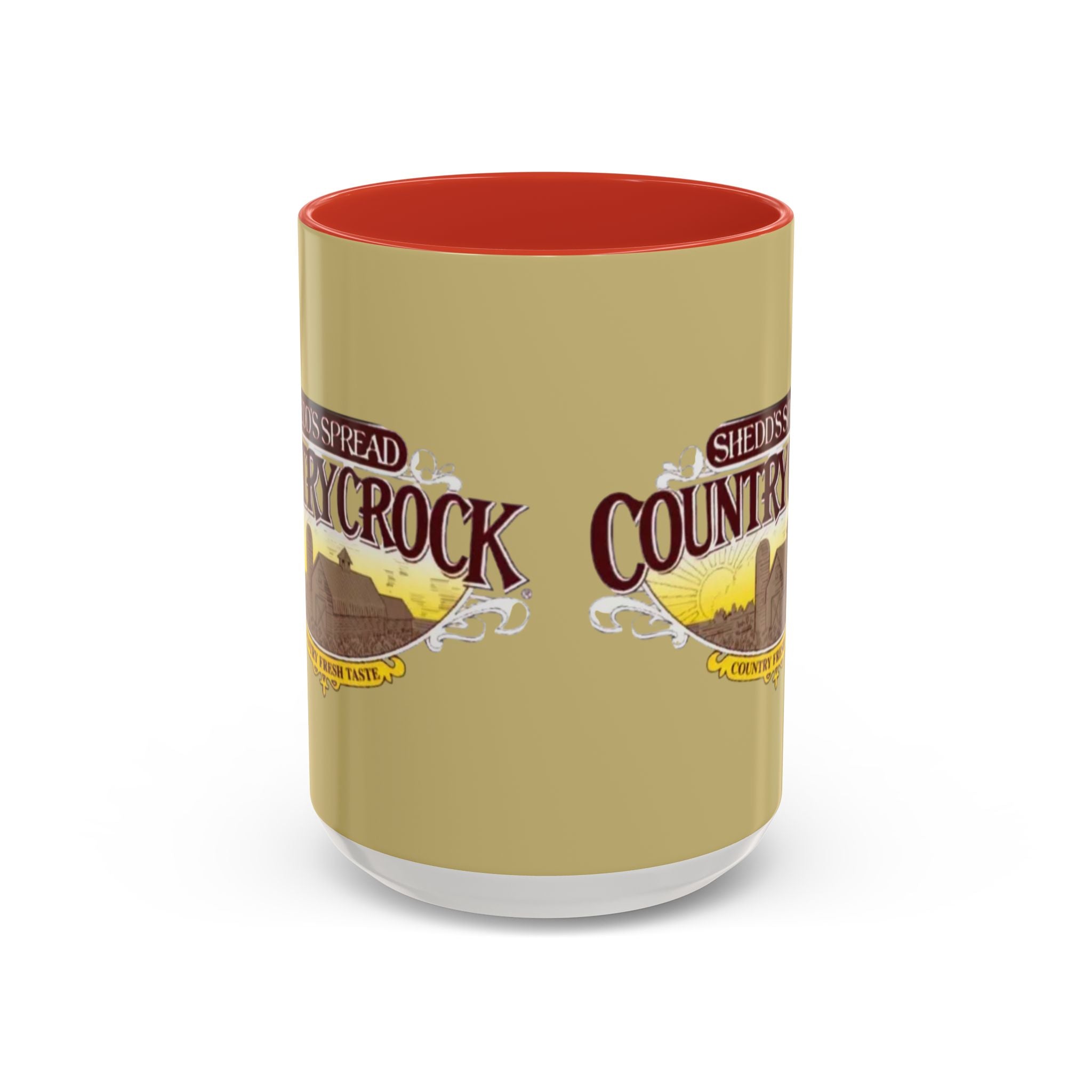 Country Crock Logo Accent Coffee Mug — Retro Farmhouse Butter Spread Design (11/15oz) - Creations by Chris and Carlos