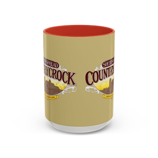 Country Crock Logo Accent Coffee Mug — Retro Farmhouse Butter Spread Design (11/15oz) - Creations by Chris and Carlos