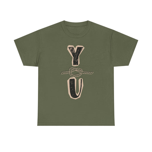 Y Knot U Knot Tee — 'Y U' Rope Graphic Cotton T-Shirt - Creations by Chris and Carlos