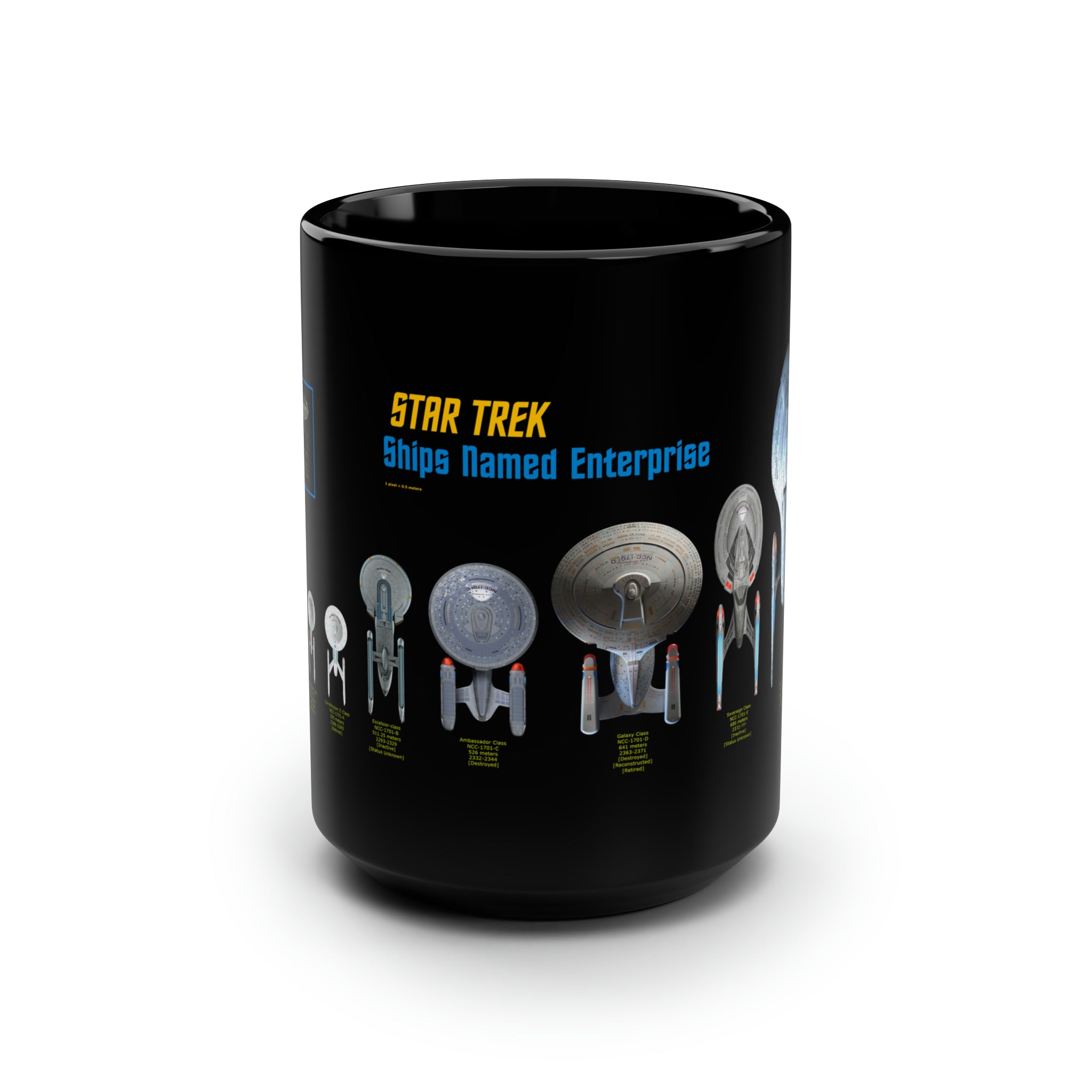 Star Trek Ships- White Ceramic Mug - Creations by Chris and Carlos