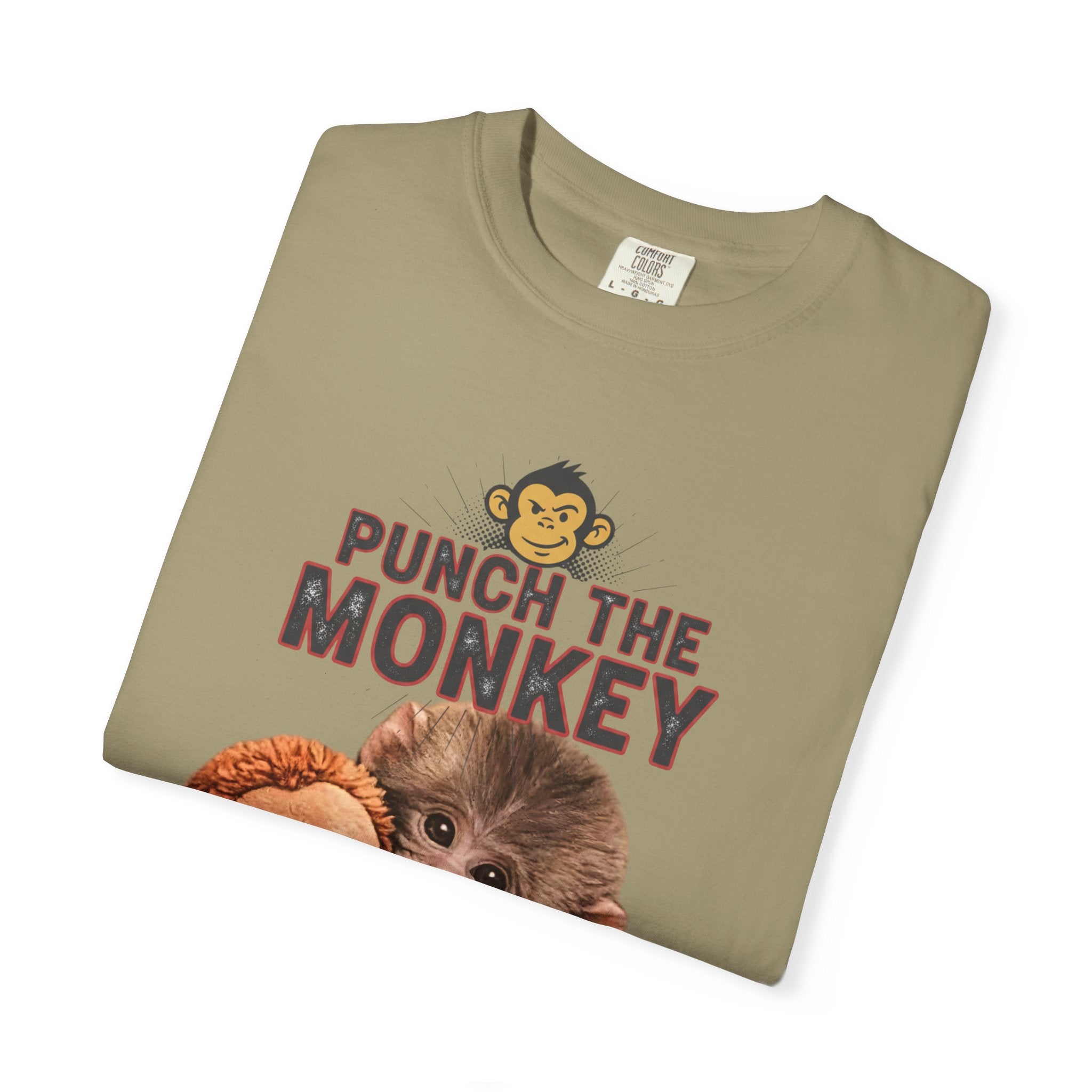Punch the Monkey T-Shirt — Cute Baby Monkey with Plush Toy Graphic - Creations by Chris and Carlos