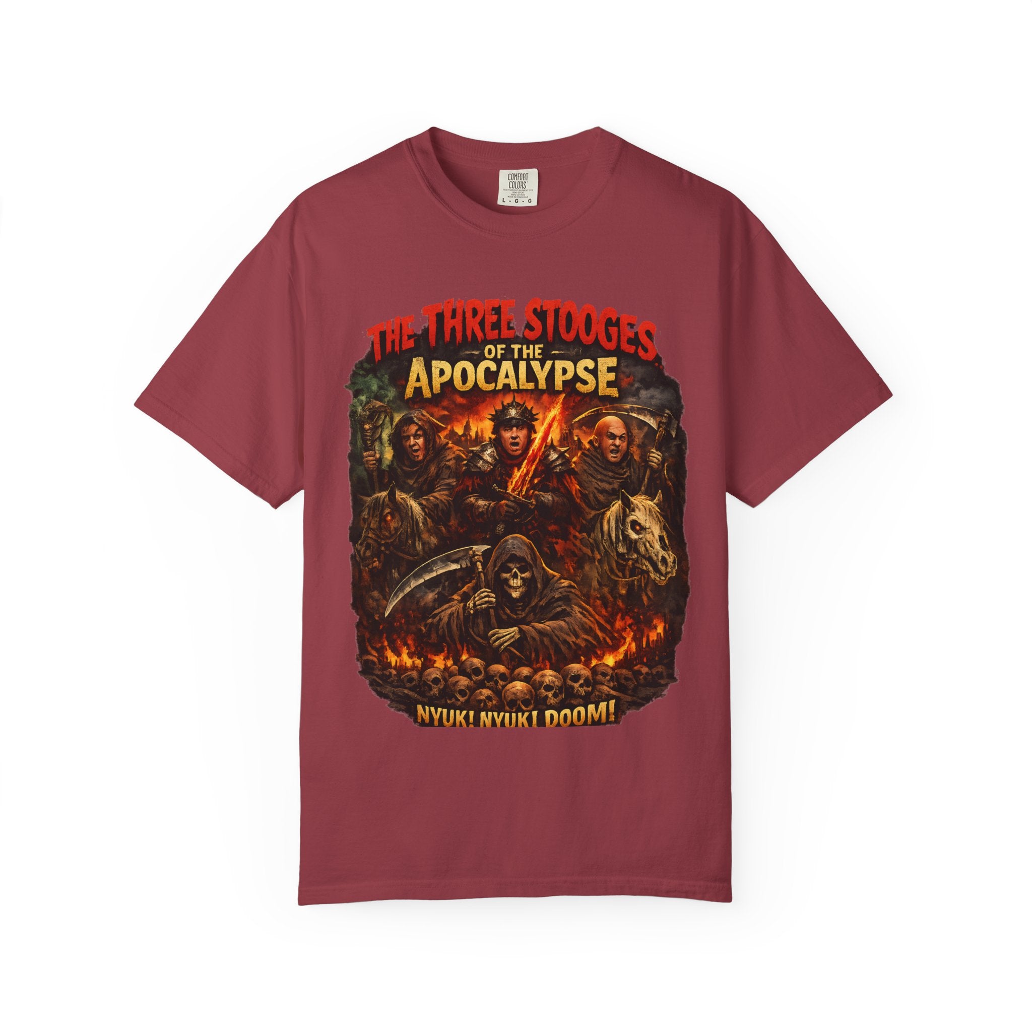 Apocalypse Comedy T-Shirt — "The Three Stooges of the Apocalypse" Graphic Tee - Creations by Chris and Carlos