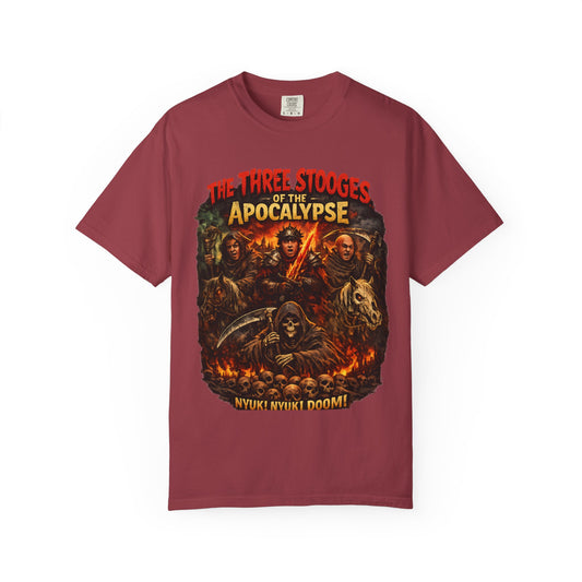 Apocalypse Comedy T-Shirt — "The Three Stooges of the Apocalypse" Graphic Tee - Creations by Chris and Carlos