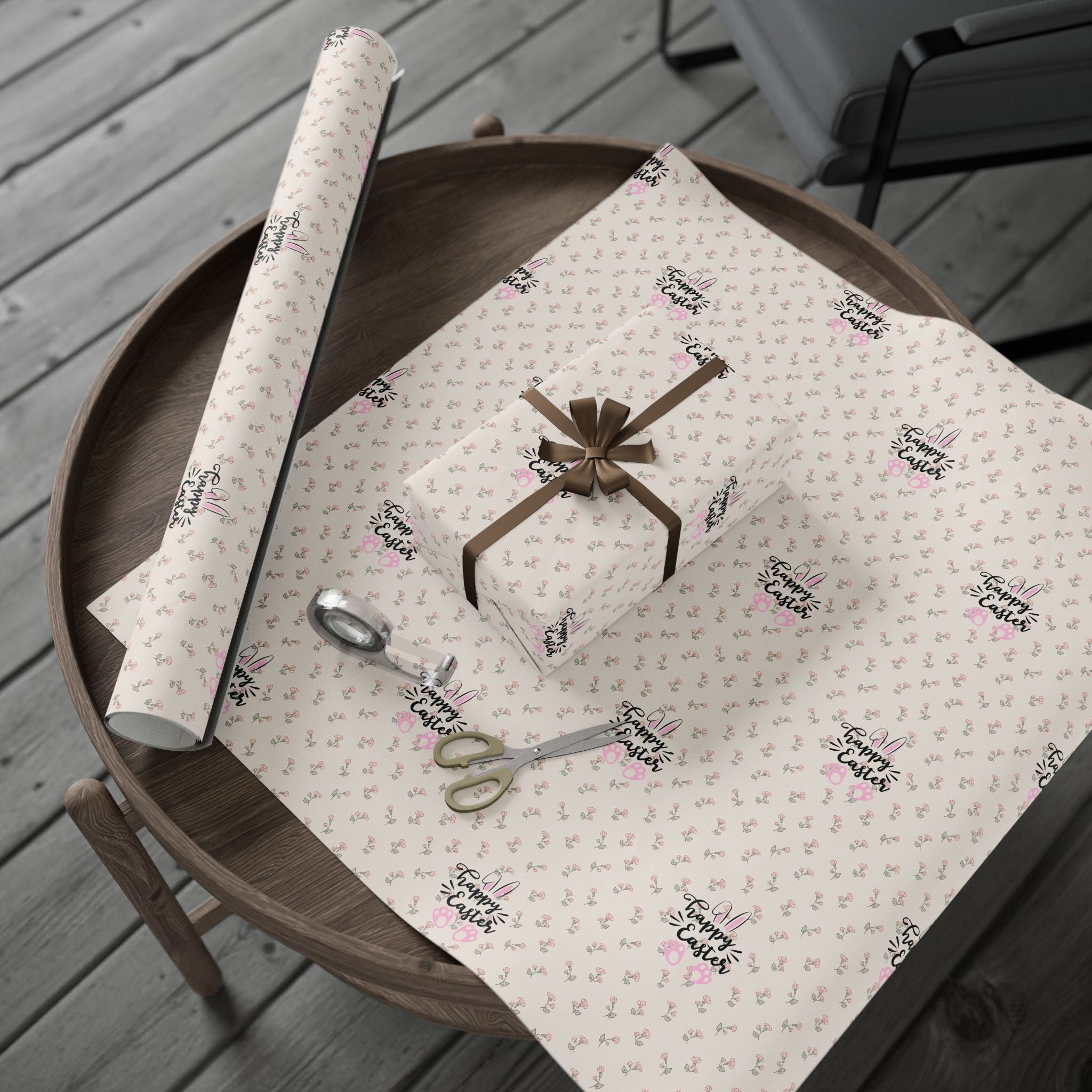 Easter Floral Mini Rose Wrapping Paper Roll — Pink Rosebud Gift Wrap - Creations by Chris and Carlos