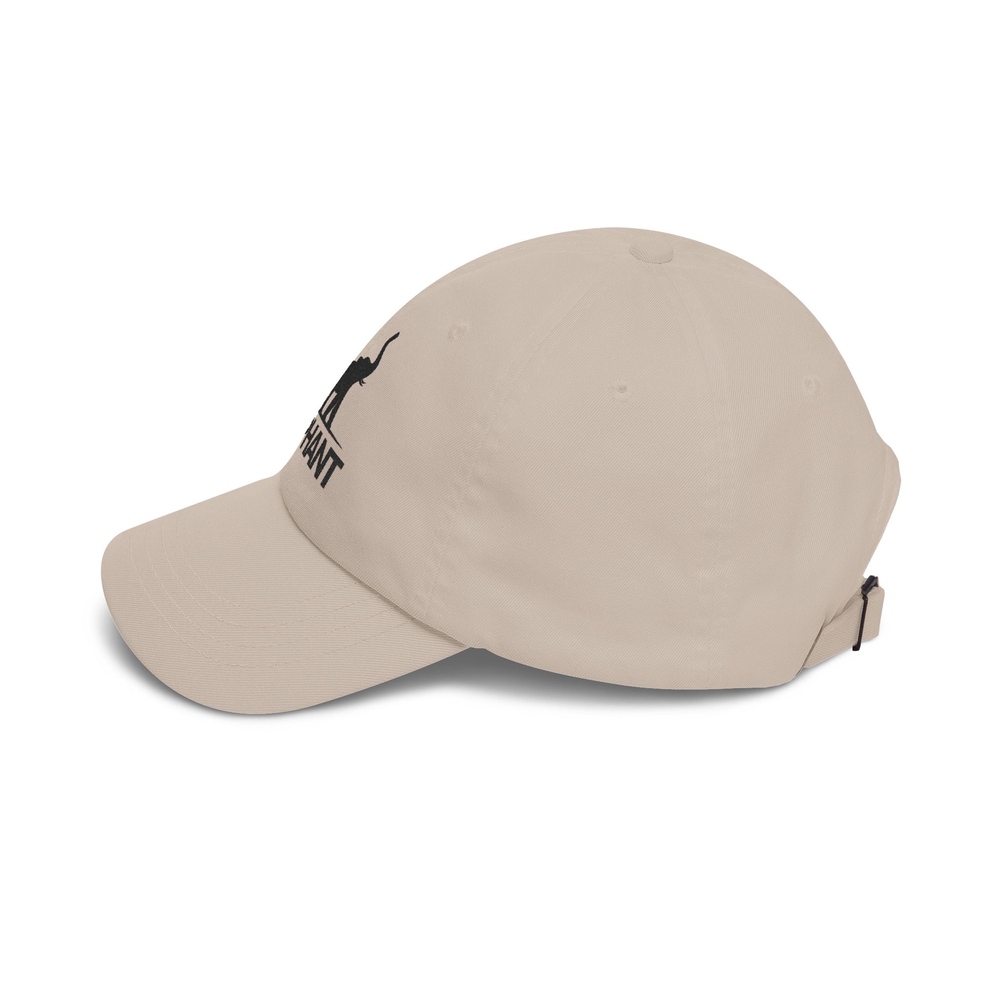 Elephant Logo Dad Cap – Embroidered Classic White Baseball Hat - Creations by Chris and Carlos