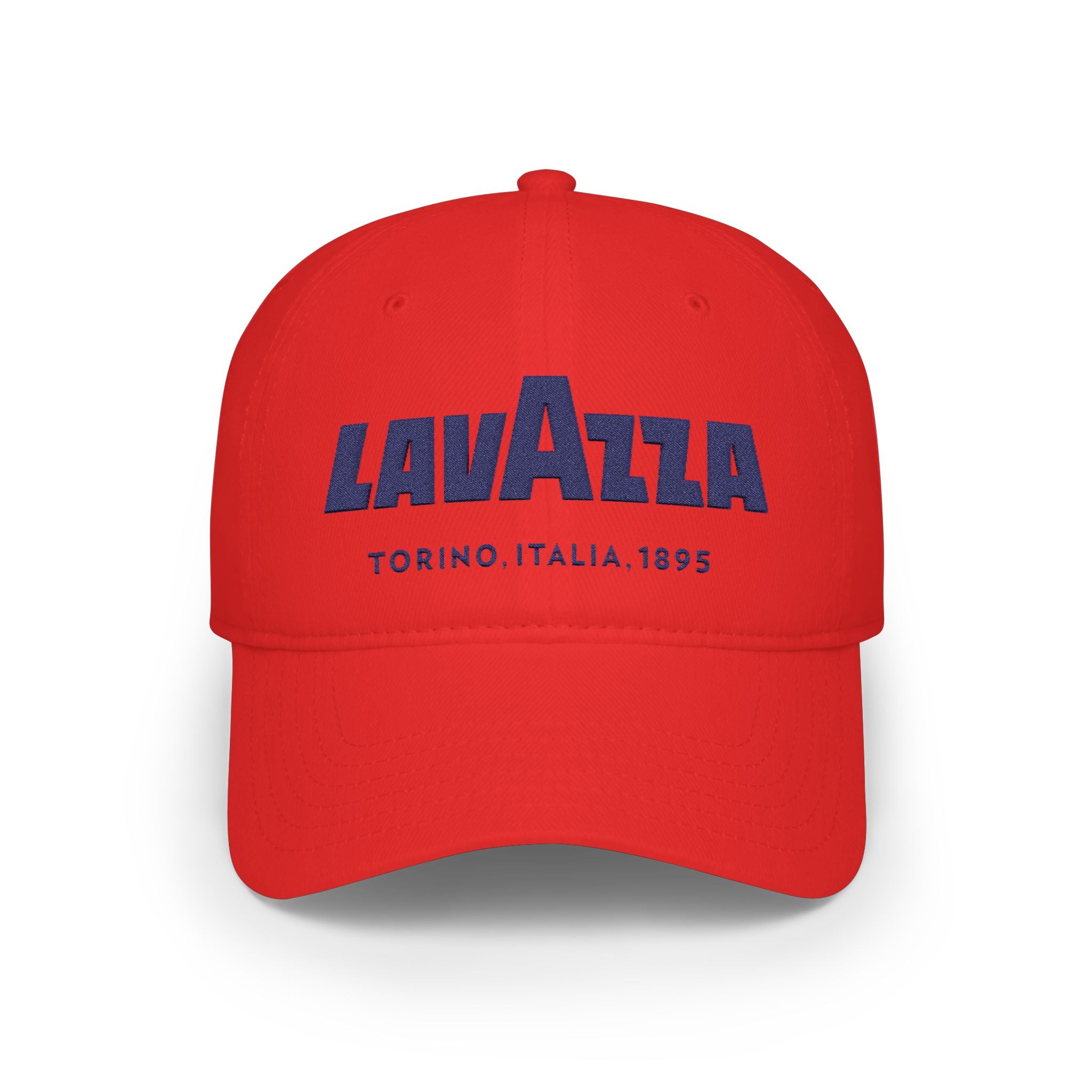Lavazza Torino 1895 Red Low Profile Baseball Cap — Embroidered Coffee Brand Hat - Creations by Chris and Carlos