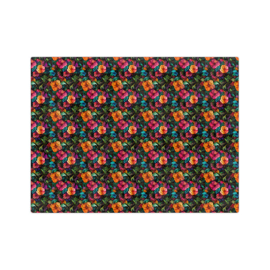 Sol y Alegría (Sun and Joy) Collection-Floral Velvet Microfiber Blanket Colorful Tropical Bloom Throw - Creations by Chris and Carlos