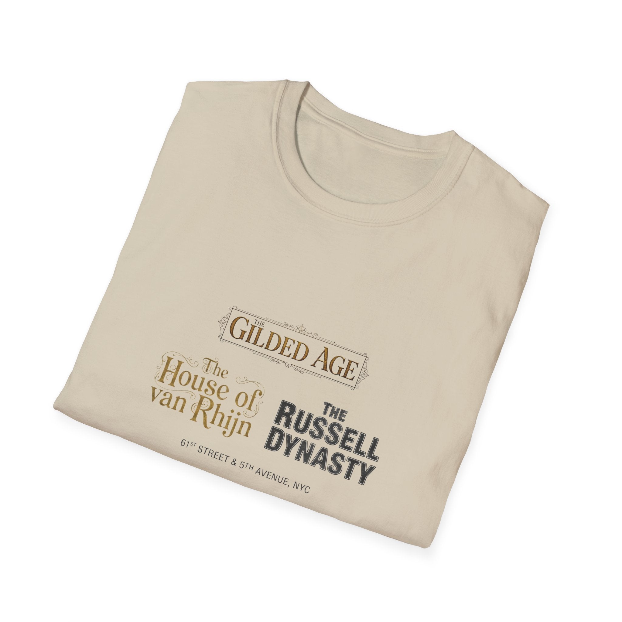 Gilded Age TV Series Logo T-Shirt — "The House of van Rhijn / The Russell Dynasty" Retro Cast Design - Creations by Chris and Carlos