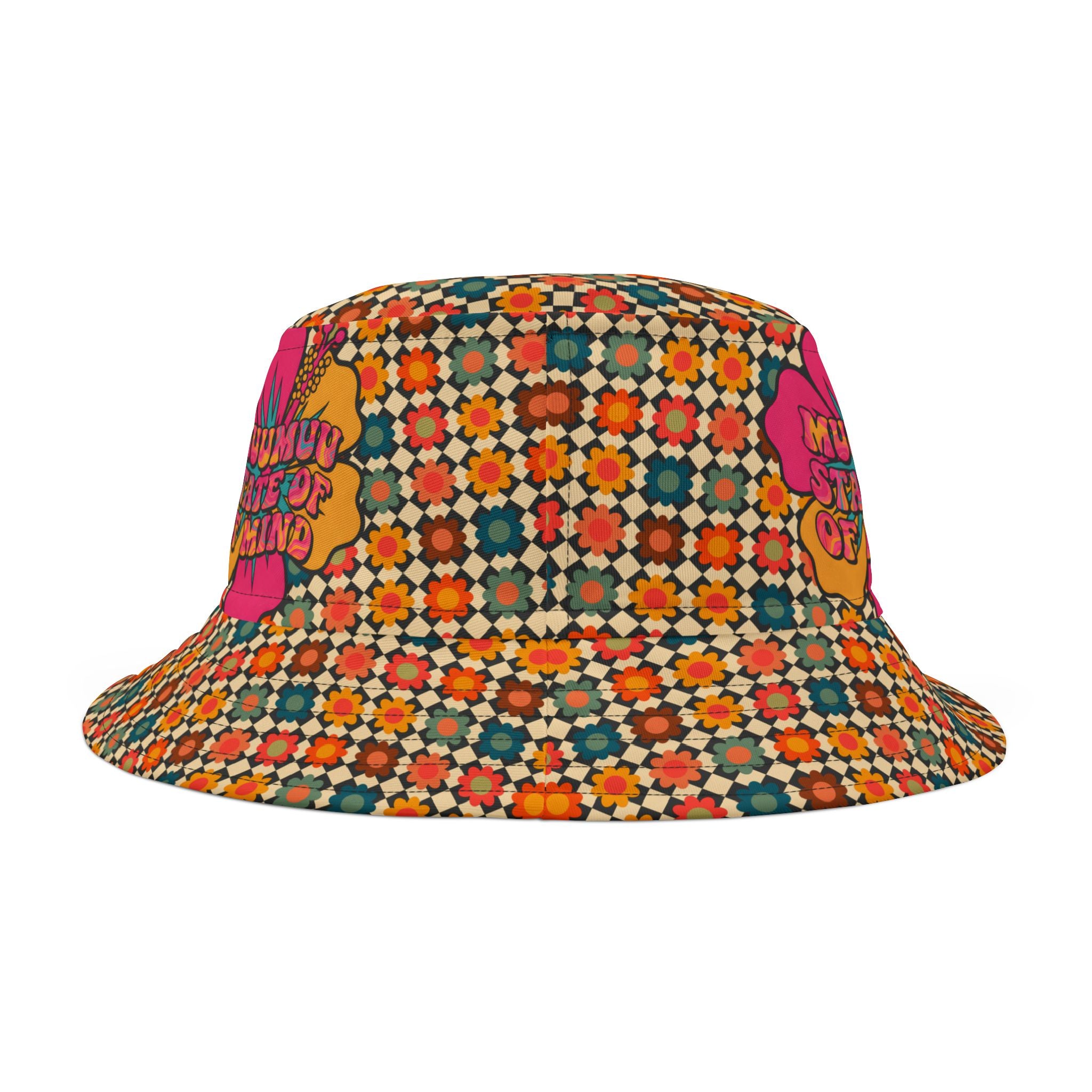 Stateroom 401 Roper's Romp Collection- Muumuu State of Mind Floral Bucket Hat – Retro 70s Vibe Sun Hat - Creations by Chris and Carlos
