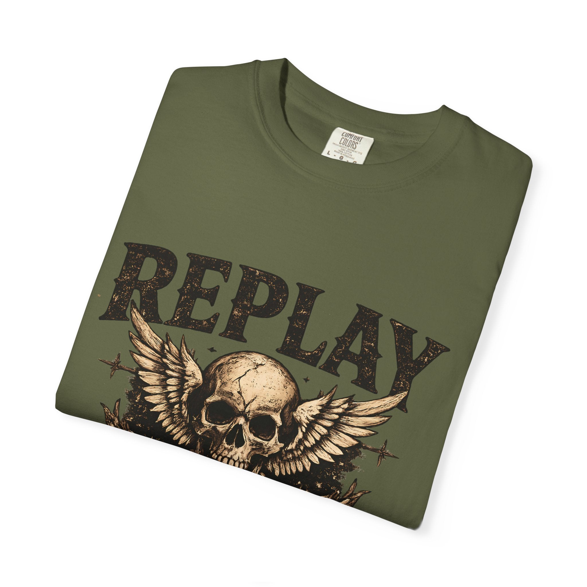 Replay Skull T-Shirt — Vintage Rock Graphic Tee - Creations by Chris and Carlos