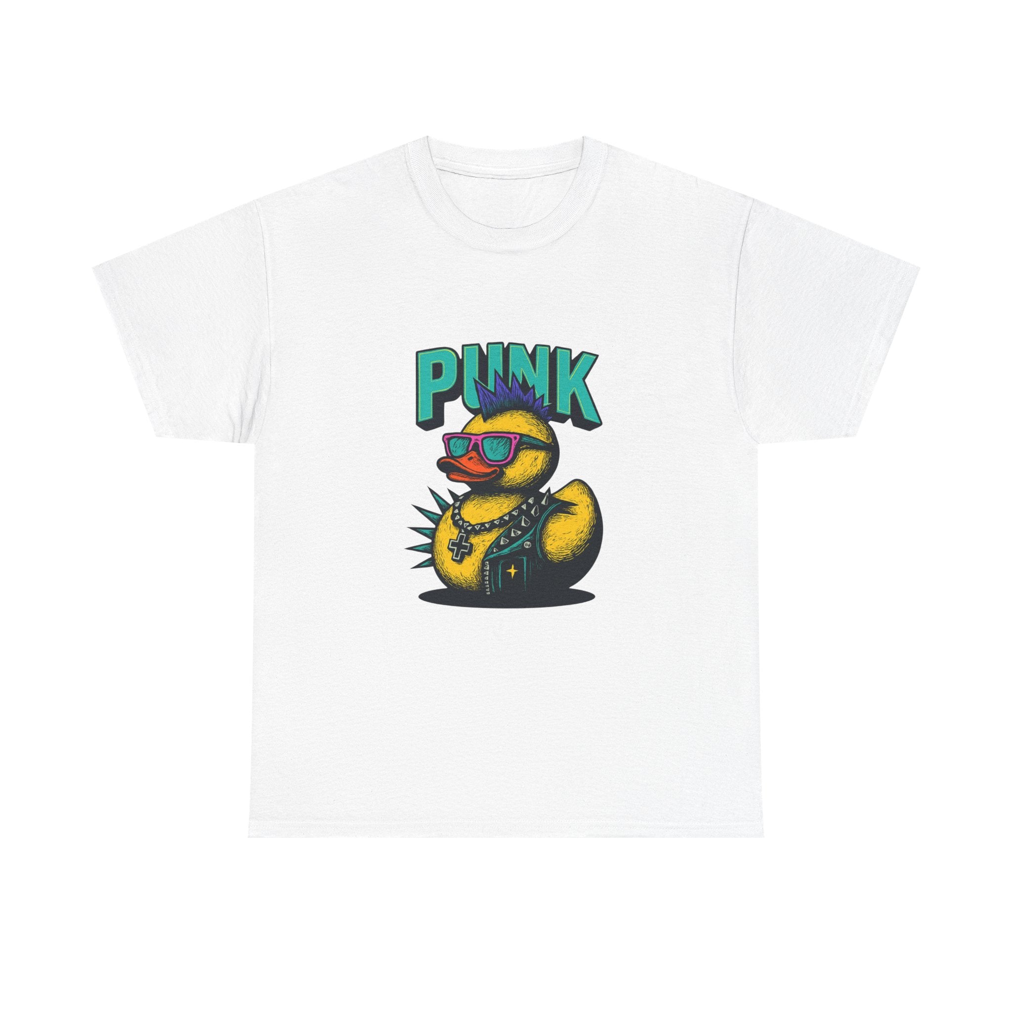 Punk Rubber Duck T-Shirt — Retro Sunglasses Duck Graphic Tee - Creations by Chris and Carlos