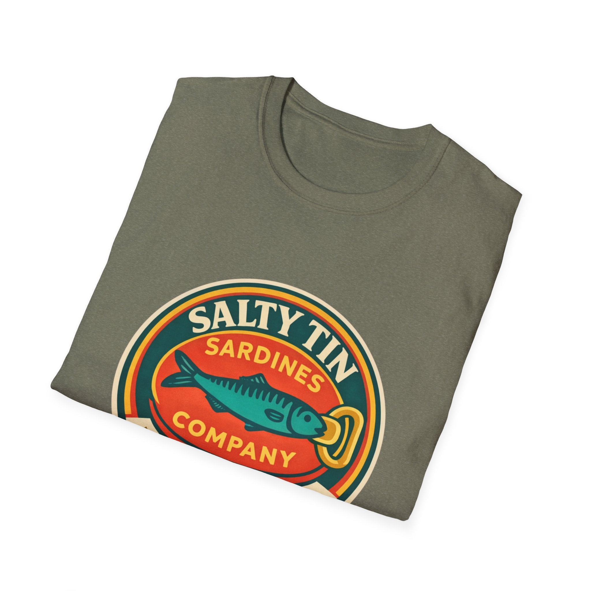 Salty Tin Sardines Vintage Logo T-Shirt - Creations by Chris and Carlos