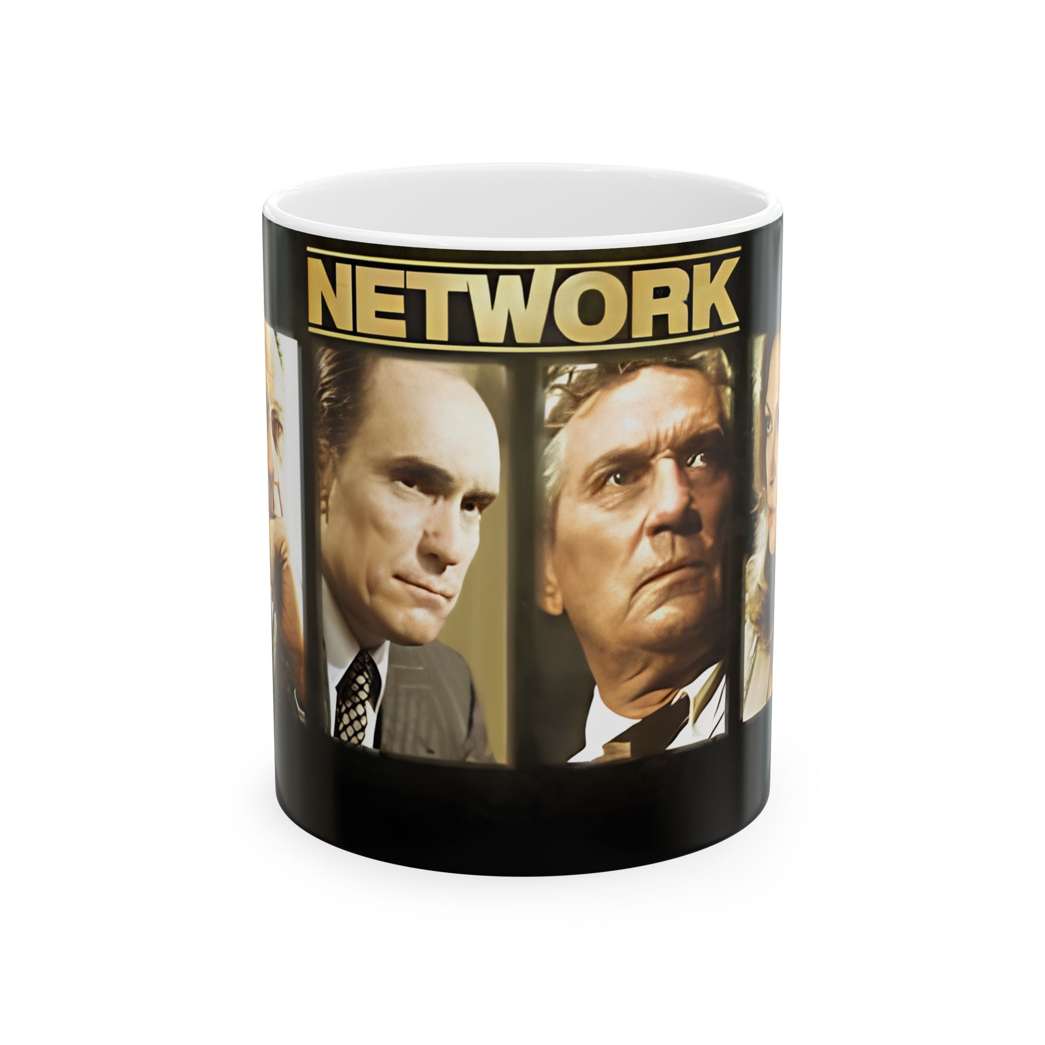 Network Movie Cast Ceramic Mug — Vintage Film Poster Coffee Cup (11oz/15oz) - Creations by Chris and Carlos