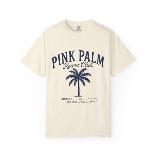 Pink Palm Resort Club T-Shirt — Tropical Palm Graphic Tee - Creations by Chris and Carlos