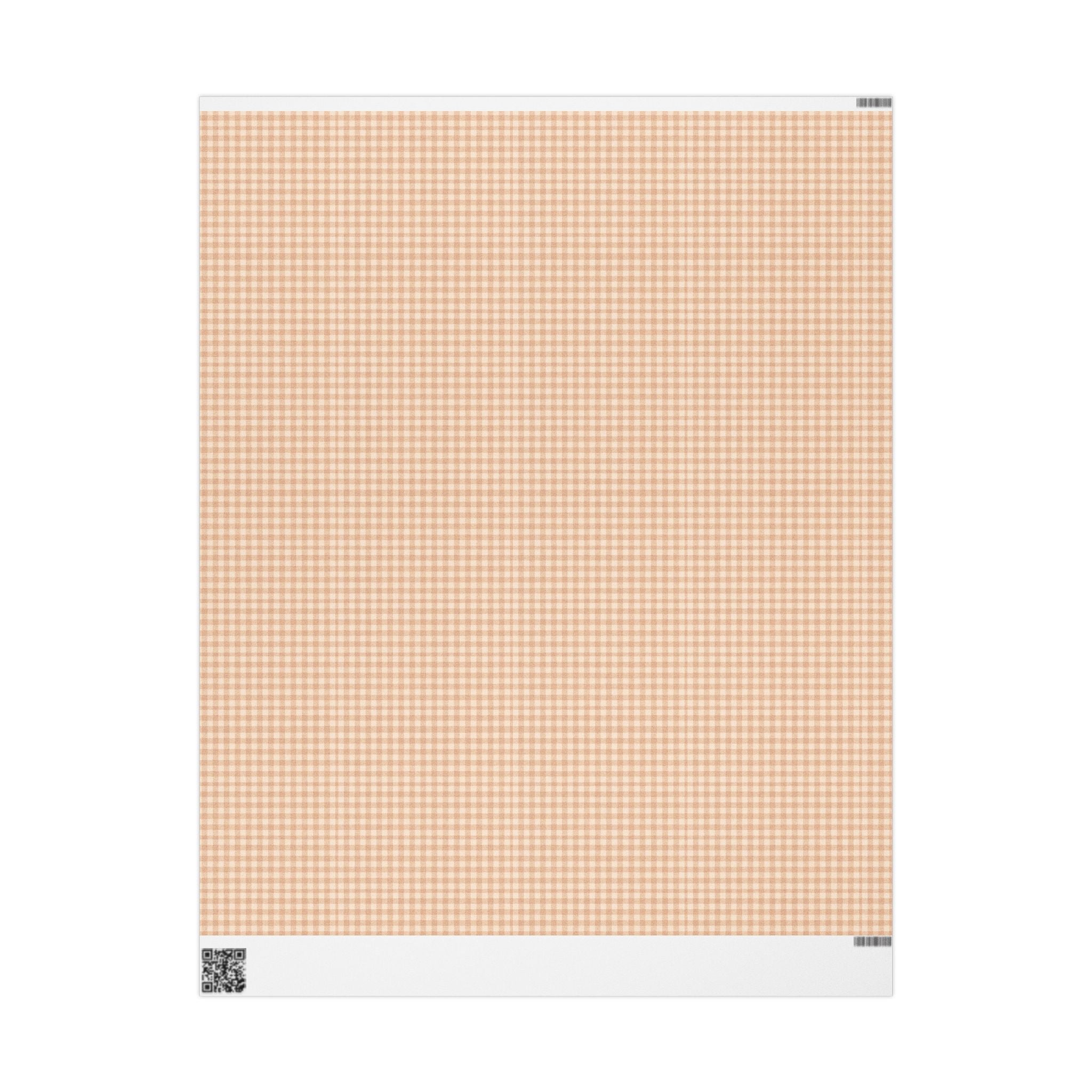 Gingham Check Wrapping Paper Roll — Pink & Peach Plaid Gift Wrap - Creations by Chris and Carlos
