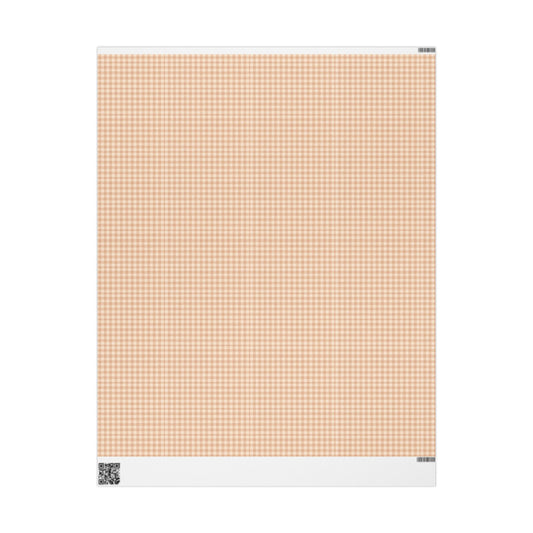 Gingham Check Wrapping Paper Roll — Pink & Peach Plaid Gift Wrap - Creations by Chris and Carlos