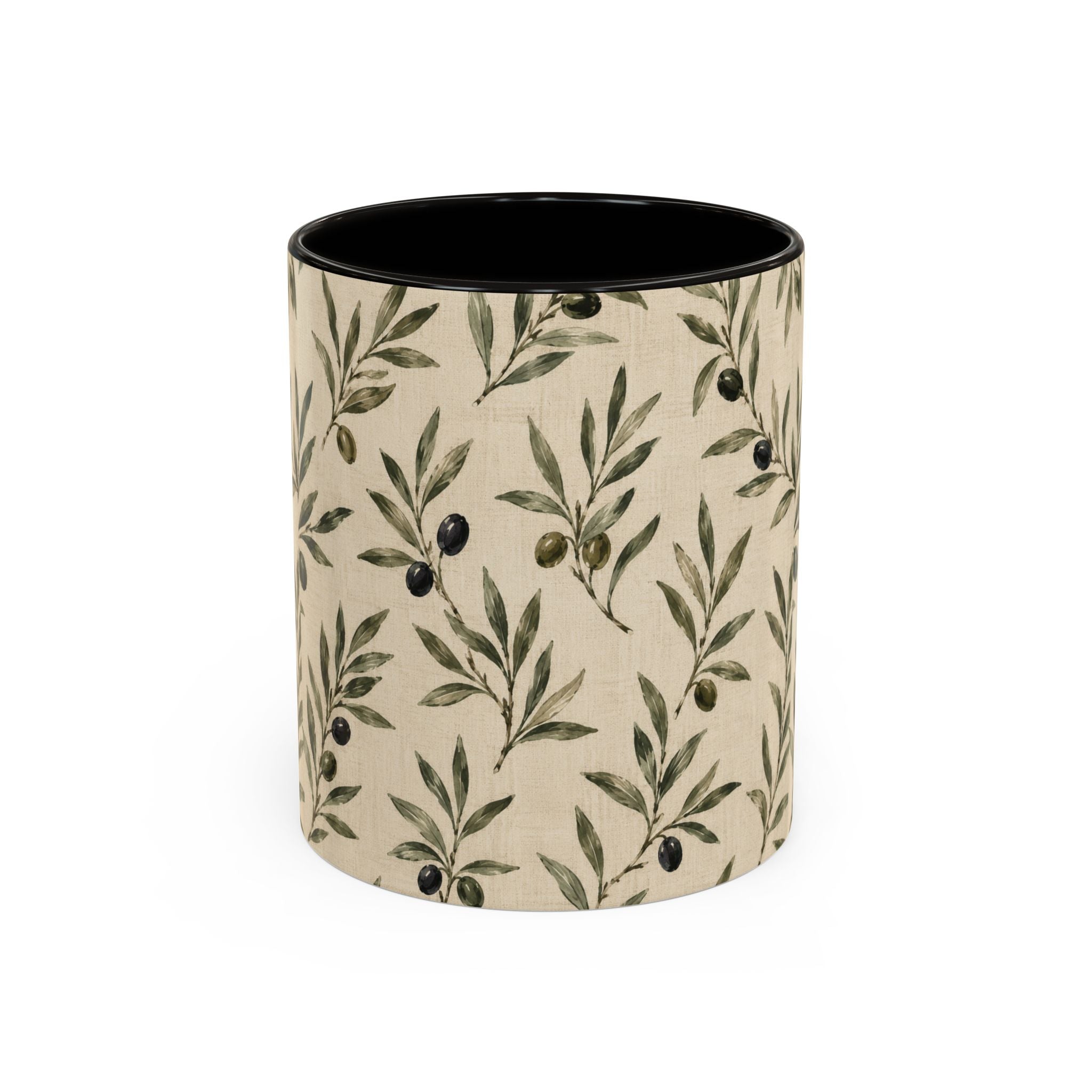 Olive Branch Pattern Ceramic Mug (11oz, 15oz) - Creations by Chris and Carlos