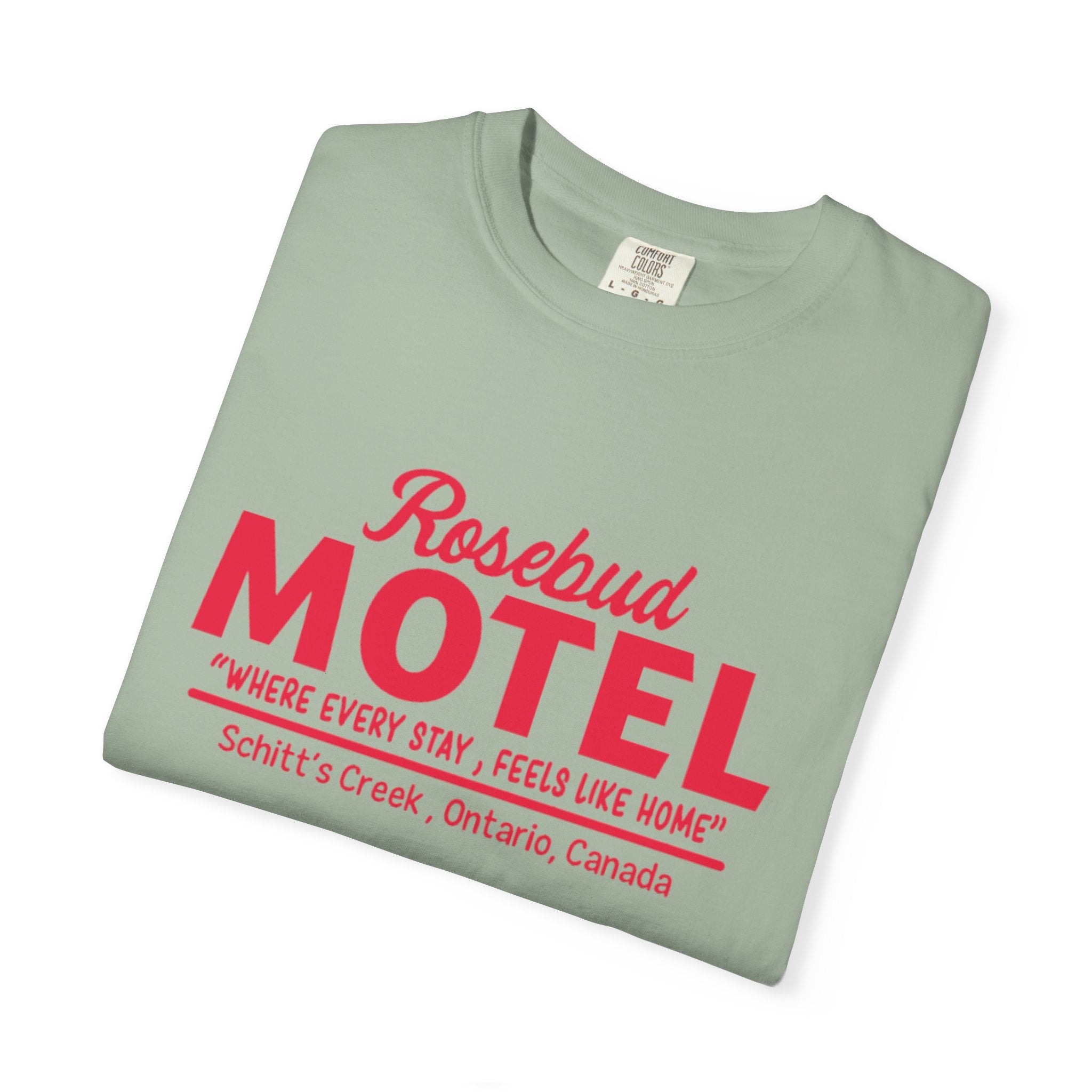 Rosebud Motel T-Shirt — Vintage 'Where Every Stay Feels Like Home' Graphic Tee - Creations by Chris and Carlos