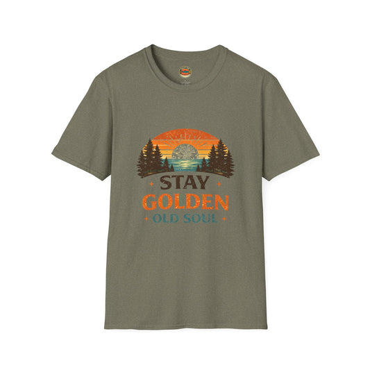Stay Golden Old Soul T-Shirt — Vintage Sunset Nature Tee - Creations by Chris and Carlos