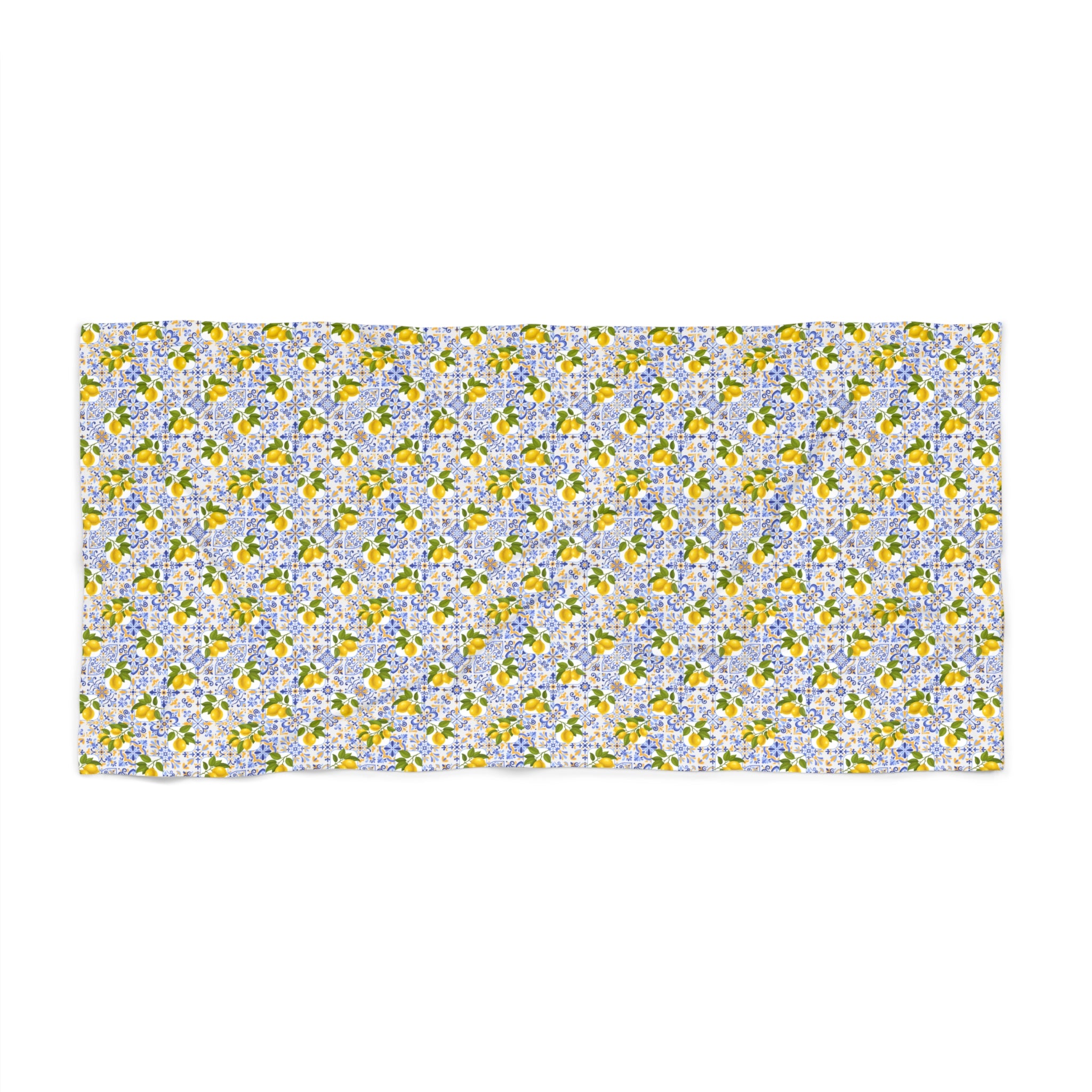 Lemon Daisy Beach Towel – Bright Floral Tropical Print - Creations by Chris and Carlos