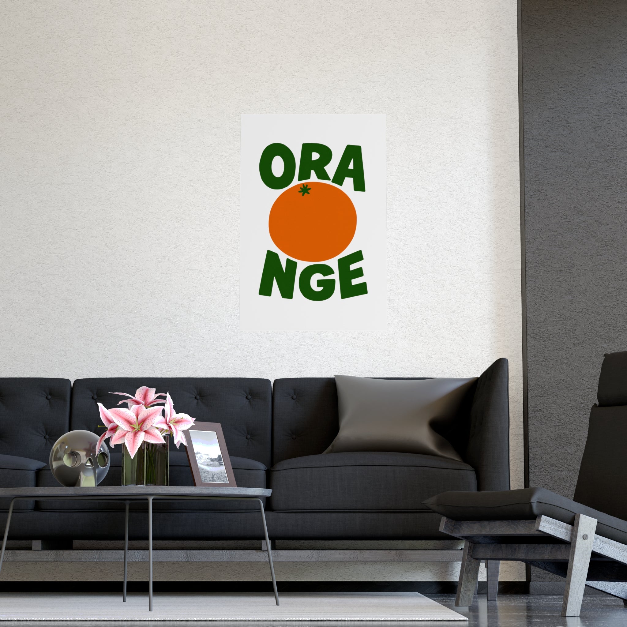 Orange Graphic Poster — Retro Fruit Wall Art Print - Creations by Chris and Carlos