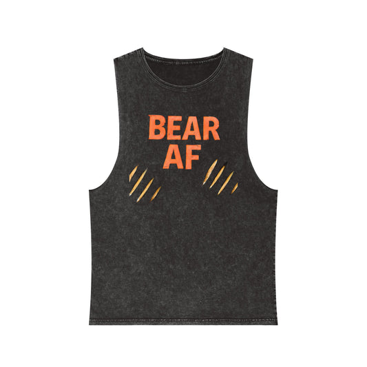 Bear AF Stonewash Tank Top — Bold Graphic Bear Claw Muscle Tee - Creations by Chris and Carlos