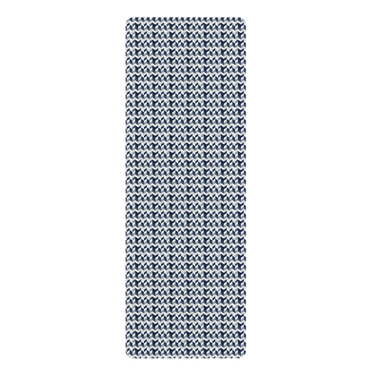 Prism Point Athletic Collection- Non-Slip Rubber Yoga Mat Navy Knit Pattern, Reversible Grip Surface - Creations by Chris and Carlos