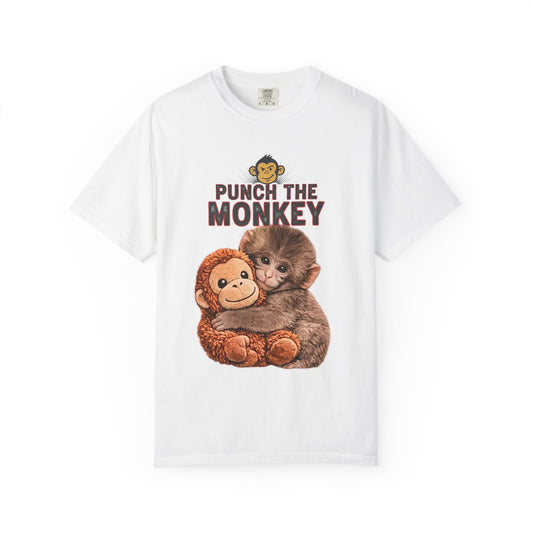 Punch the Monkey T-Shirt — Cute Baby Monkey with Plush Toy Graphic - Creations by Chris and Carlos