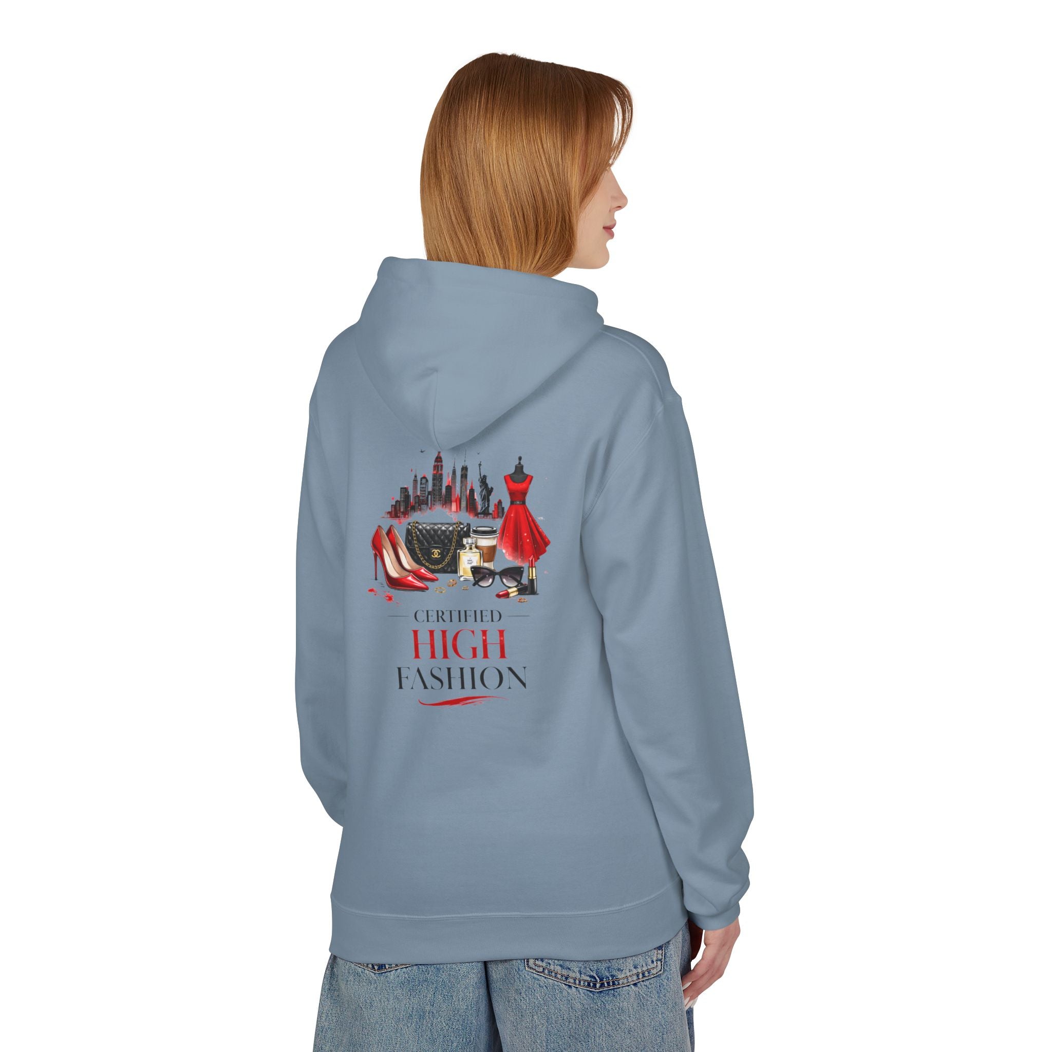 High Fashion Hoodie — "Certified High Fashion" Graphic Pullover - Creations by Chris and Carlos