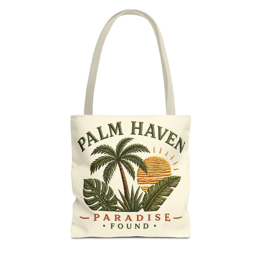 Palm Haven Tote Bag – 'Paradise Found' Tropical Palm Beach Tote - Creations by Chris and Carlos