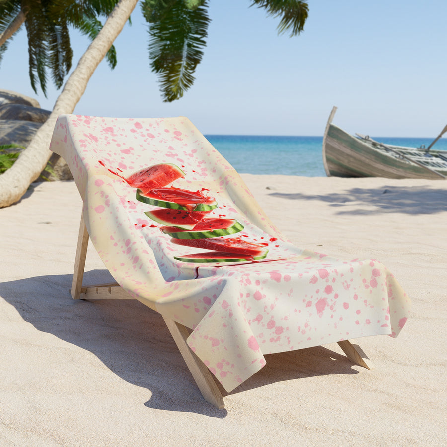 Watermelon Skewer Beach Towel – Vibrant Summer Fruit Design