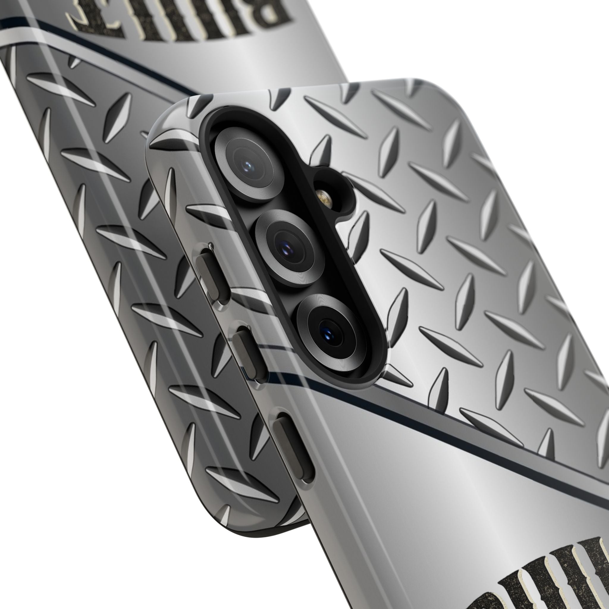 Built Not Bought Metal Diamond-Plate Phone Case — Rugged Tool Lover Gift - Creations by Chris and Carlos