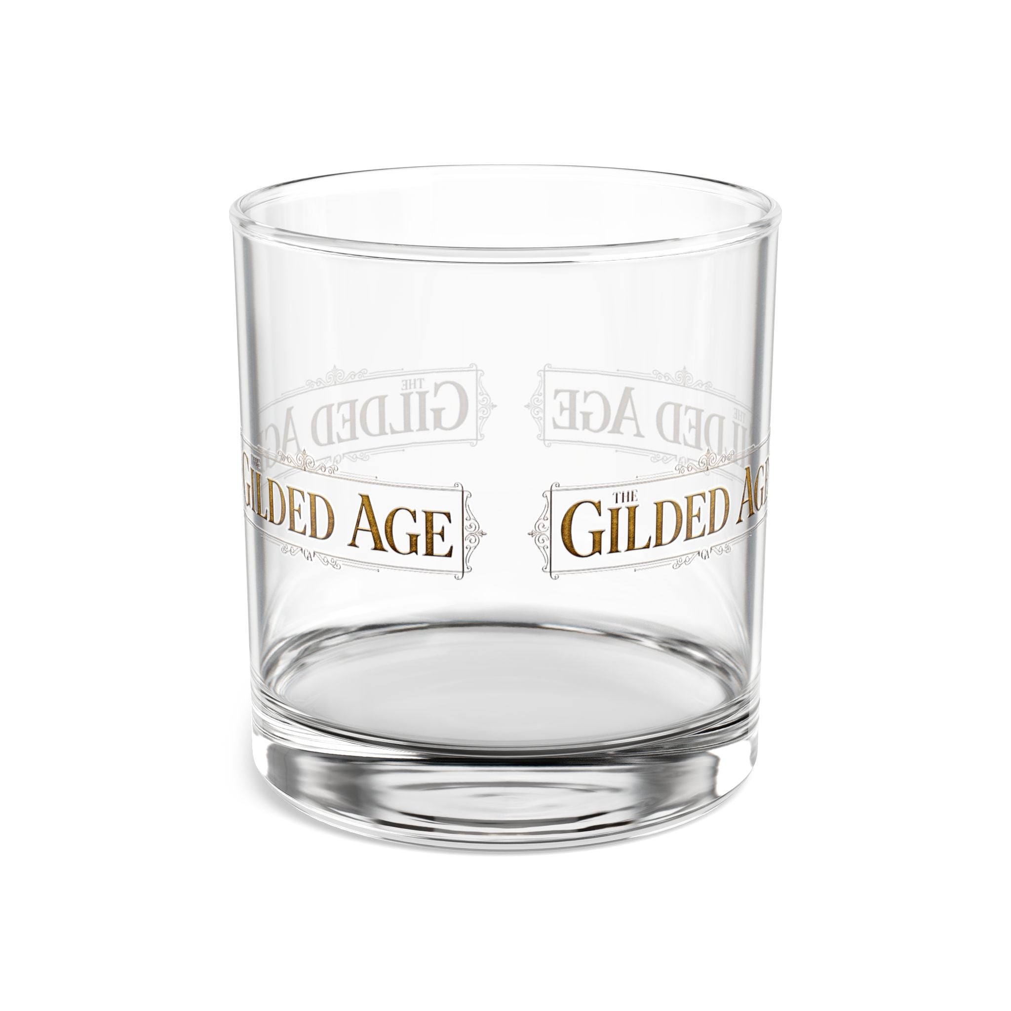Gilded Age 10oz Rocks Glass — Vintage Gold Script Whiskey Tumbler - Creations by Chris and Carlos