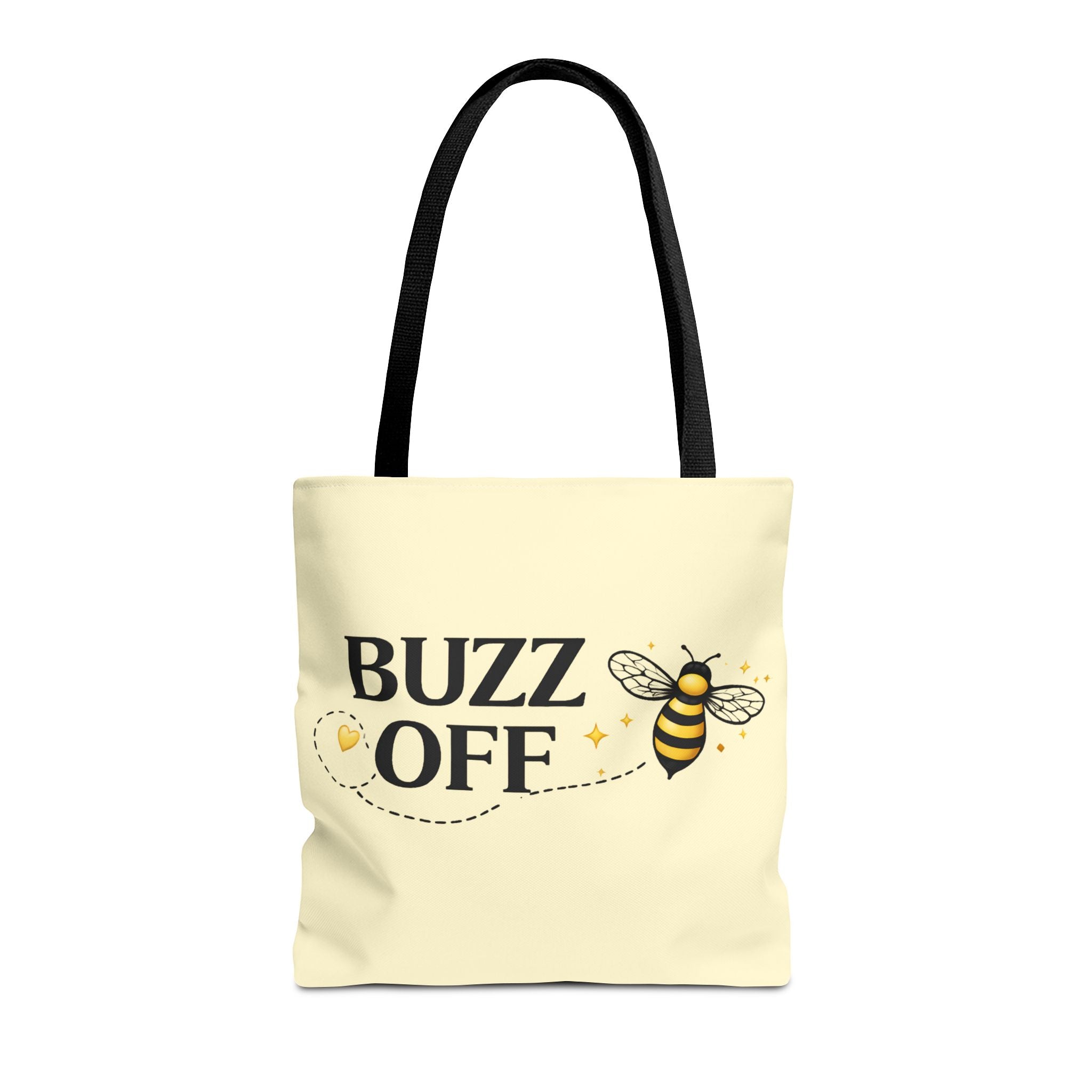 Buzz Off Bee Tote Bag – Cute Bee Graphic Canvas Shopping Tote - Creations by Chris and Carlos