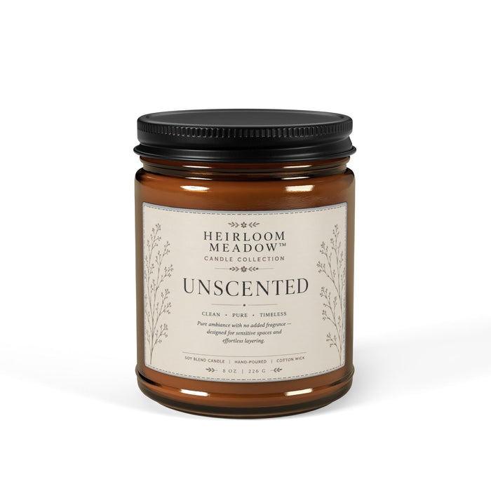 Heirloom Meadow™ — Unscented Soy Candle Amber Jar