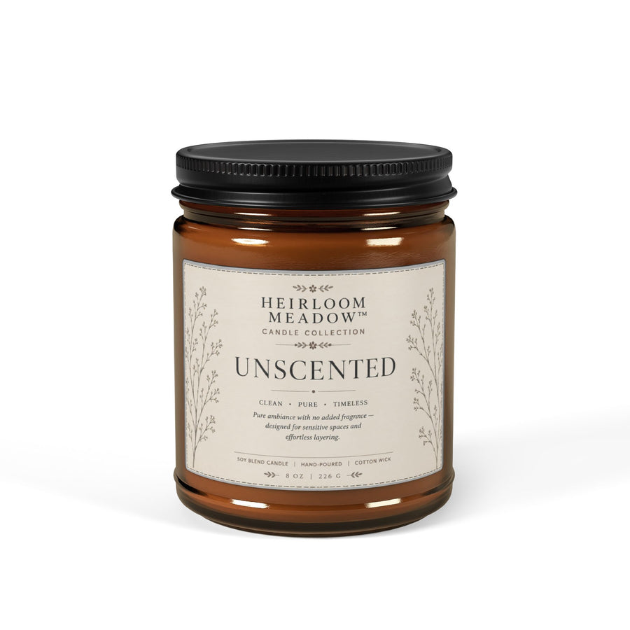Heirloom Meadow™ — Unscented Soy Candle Amber Jar