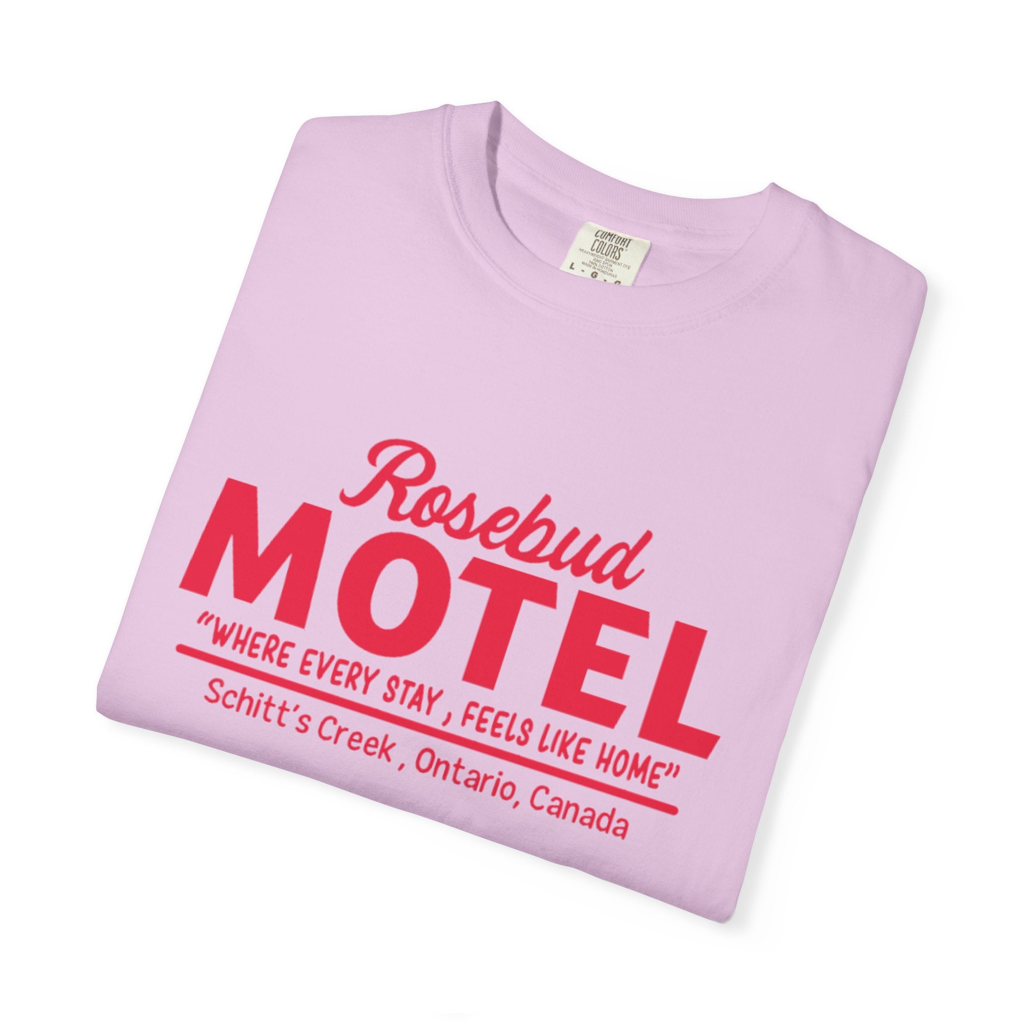 Rosebud Motel T-Shirt — Vintage 'Where Every Stay Feels Like Home' Graphic Tee - Creations by Chris and Carlos
