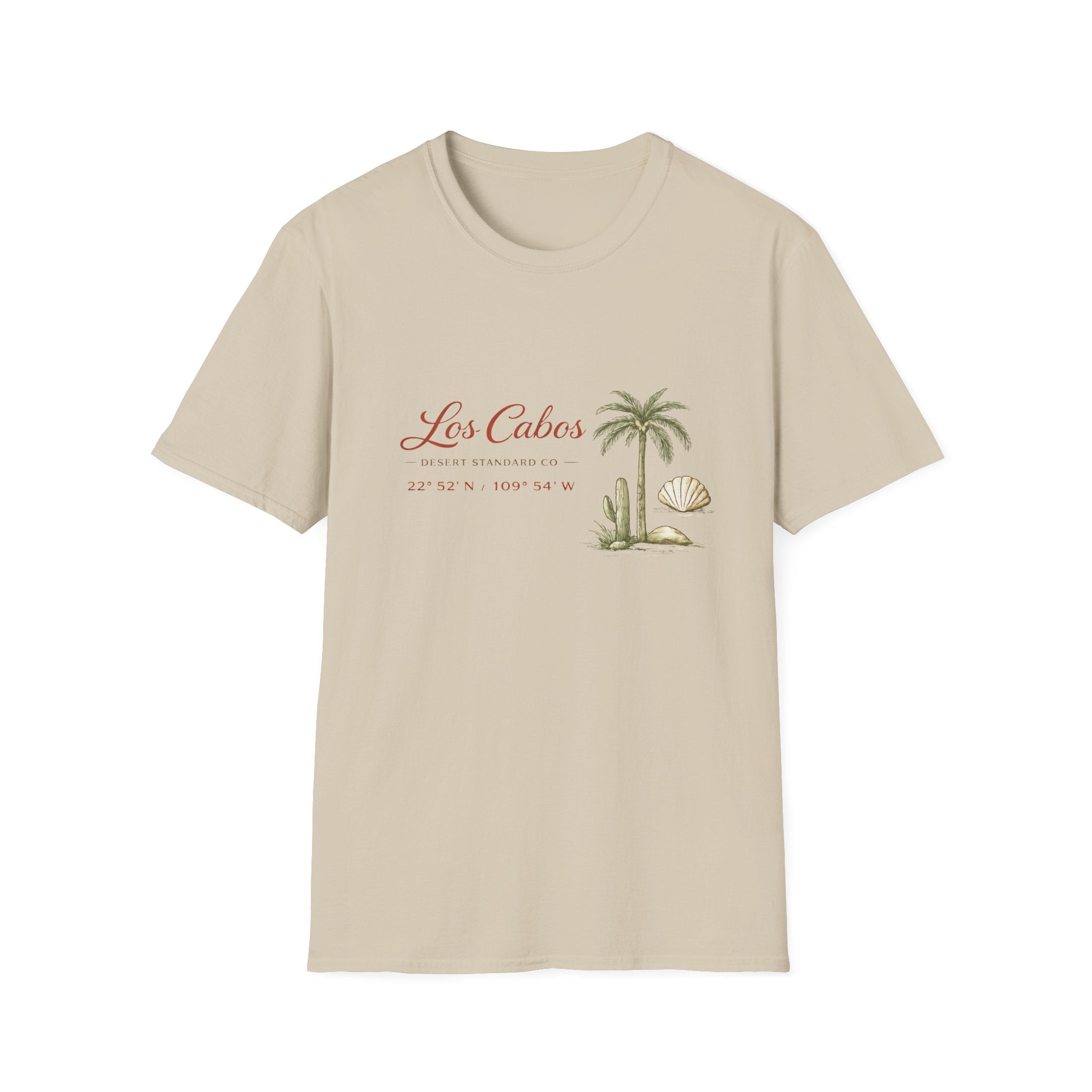 Los Cabos Palm Beach T-Shirt — Tropical Vacation Tee with Shell Graphic - Creations by Chris and Carlos