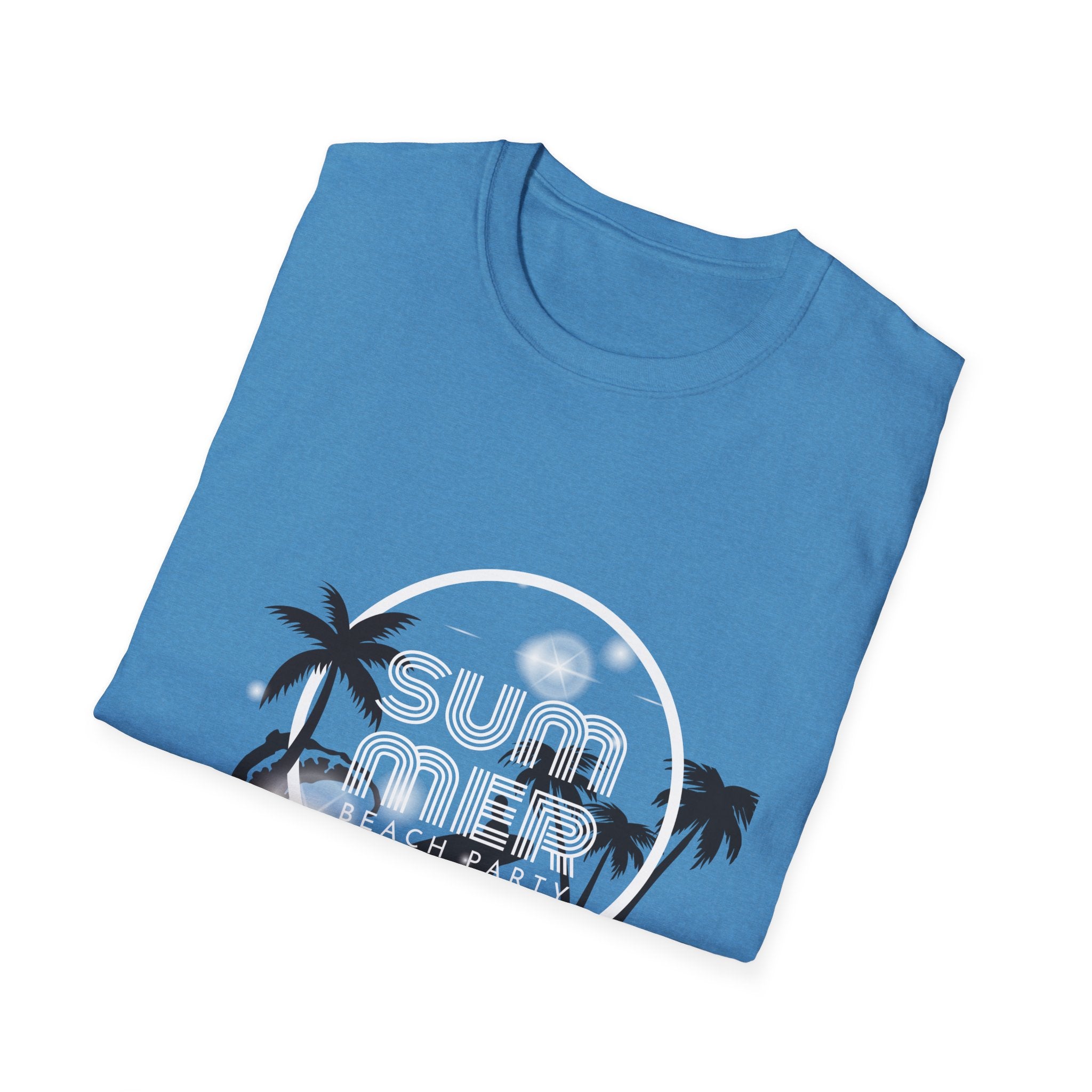 Surfer Palm Beach T-Shirt — Tropical Wave & Palm Trees Graphic Tee - Creations by Chris and Carlos