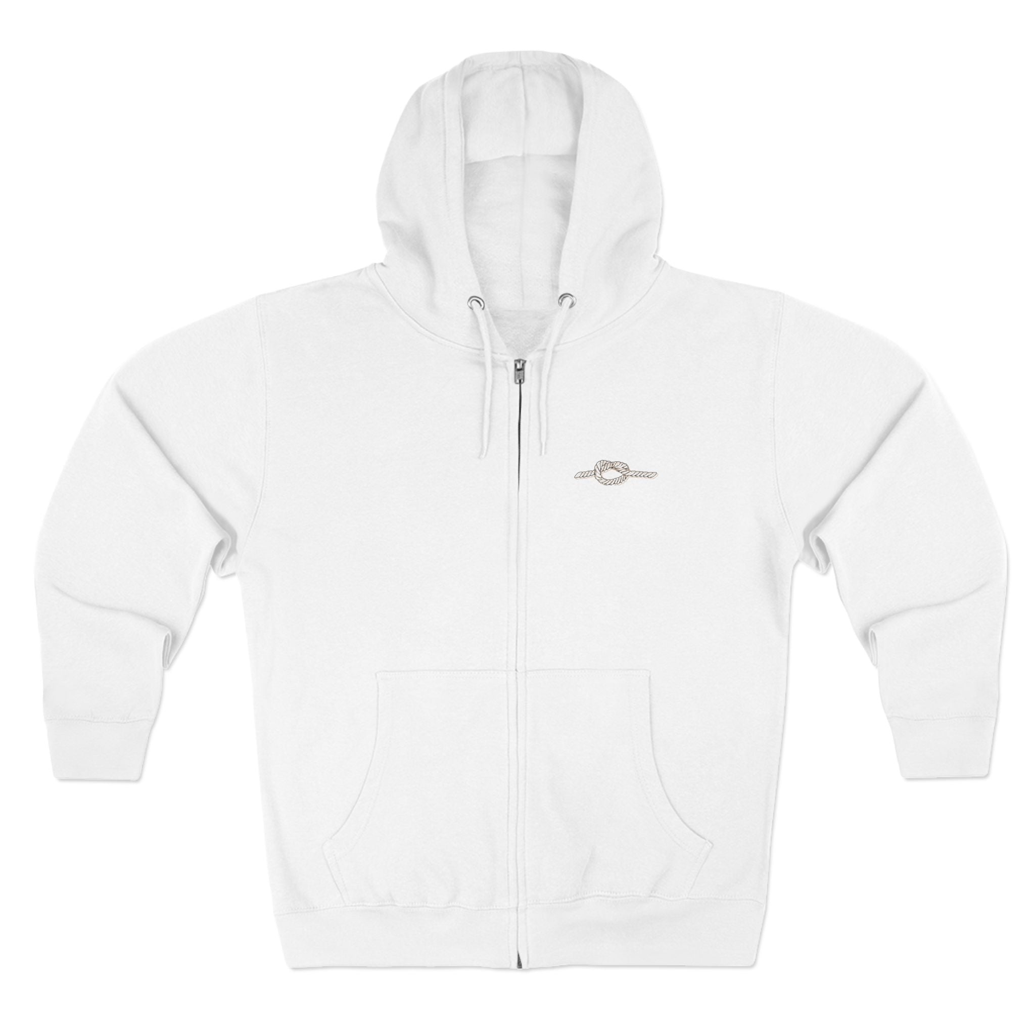 Y KNOT U Rope Knot Anchor Zip Hoodie — Nautical Graphic Unisex Zip-Up - Creations by Chris and Carlos