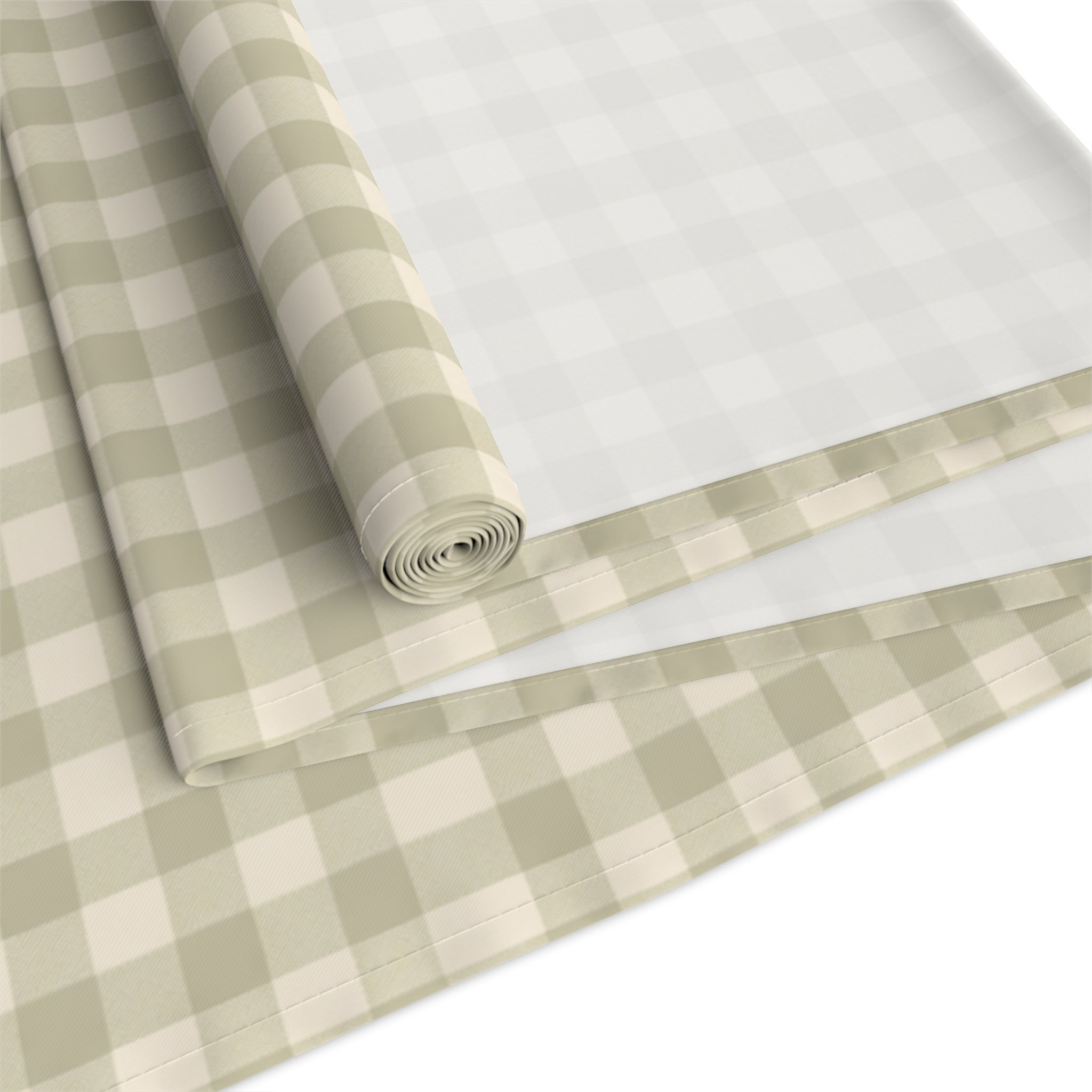 Farmhouse Gingham Table Runner — "Kitchen" Cotton-Blend Decor - Creations by Chris and Carlos