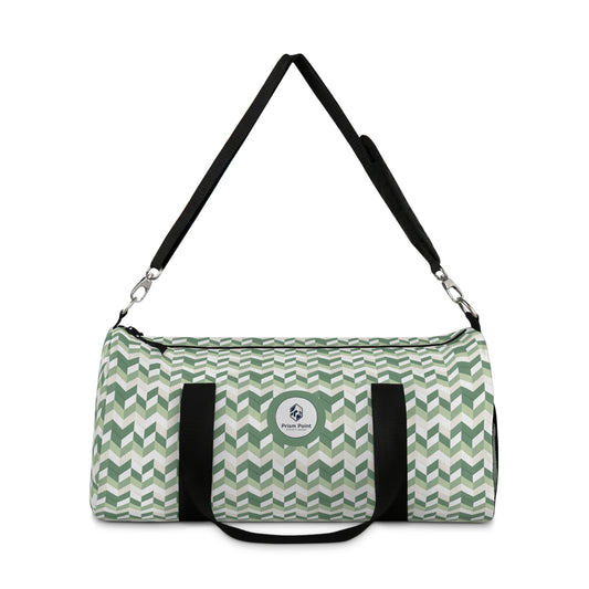 Prism Point Athletic Collection Chevron Sage Duffel Bag — Sage Geometric Travel Gym Bag - Creations by Chris and Carlos