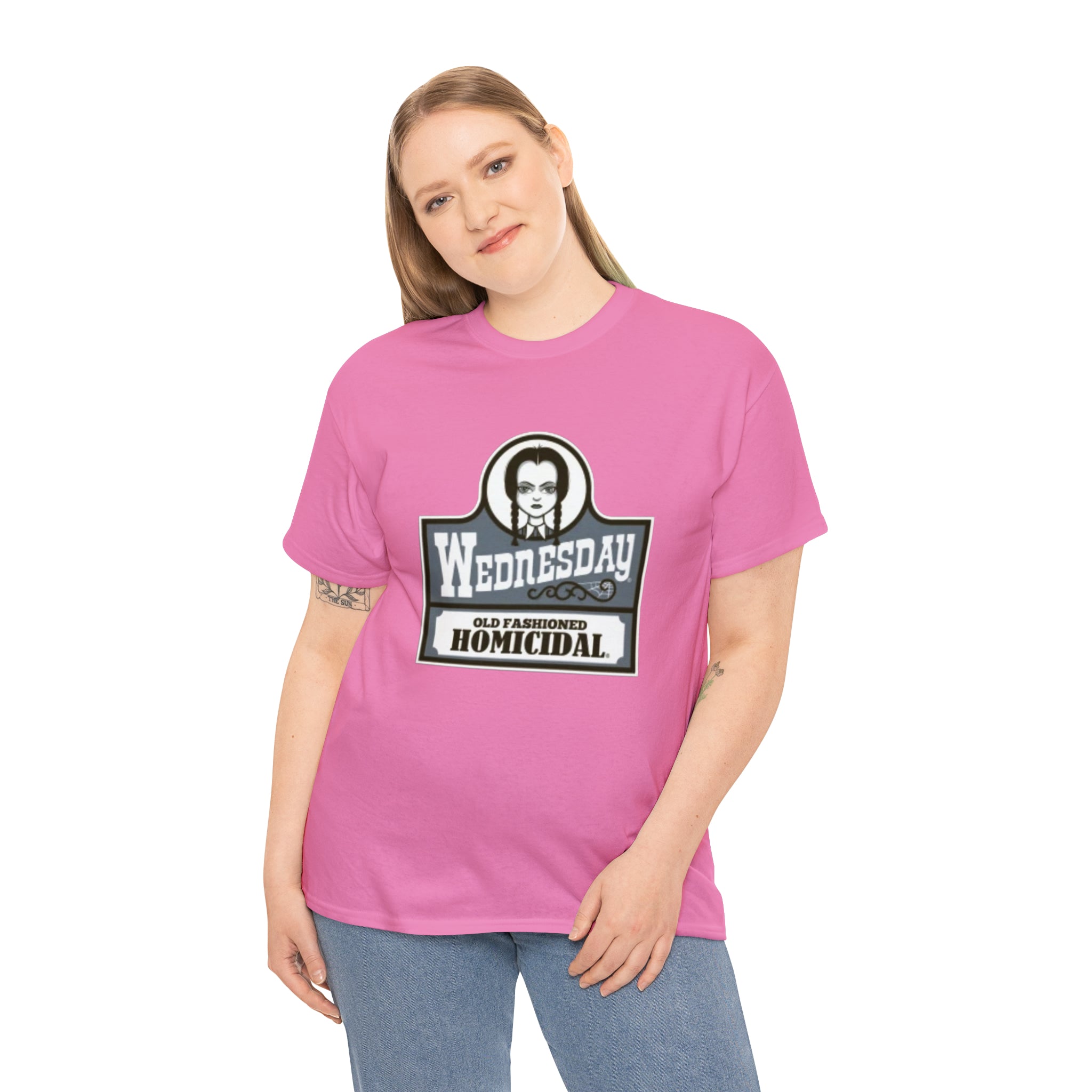 Wednesday- Wendys Unisex Heavy Cotton T-Shirt - Creations by Chris and Carlos